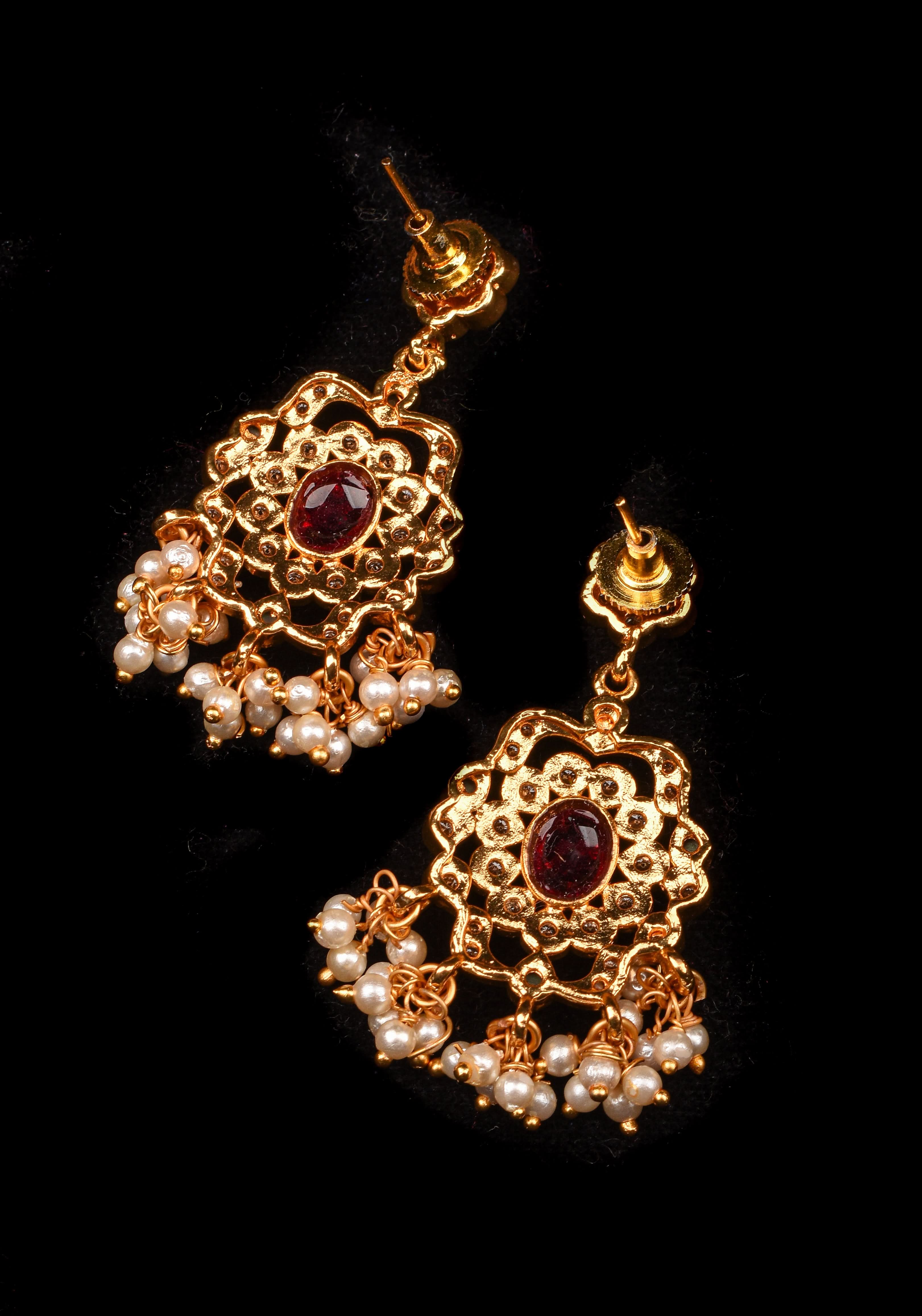 Jadau Handcrafted Kemp Earrings  | Shobitam Jewelry
