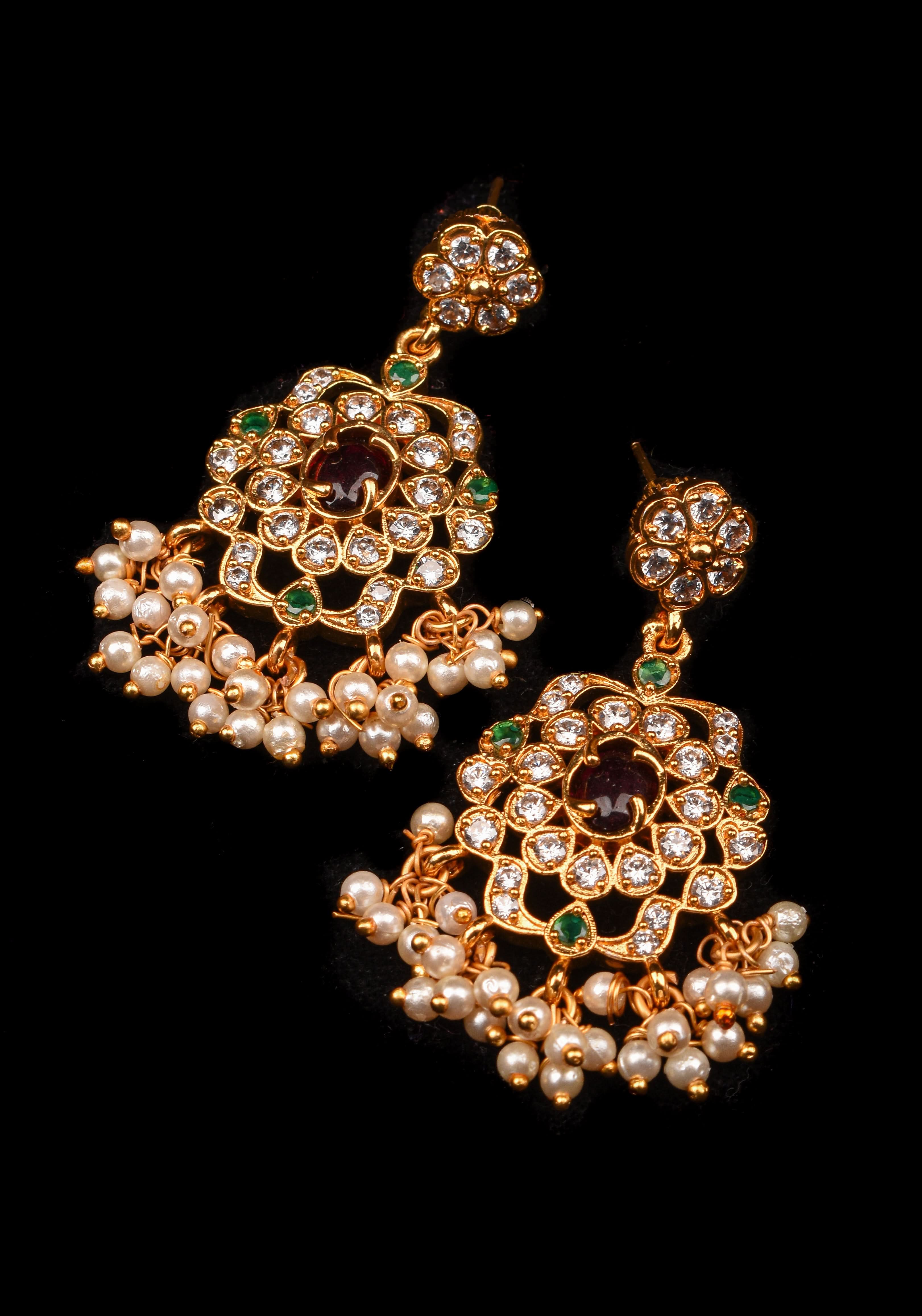 Jadau Handcrafted Kemp Earrings  | Shobitam Jewelry