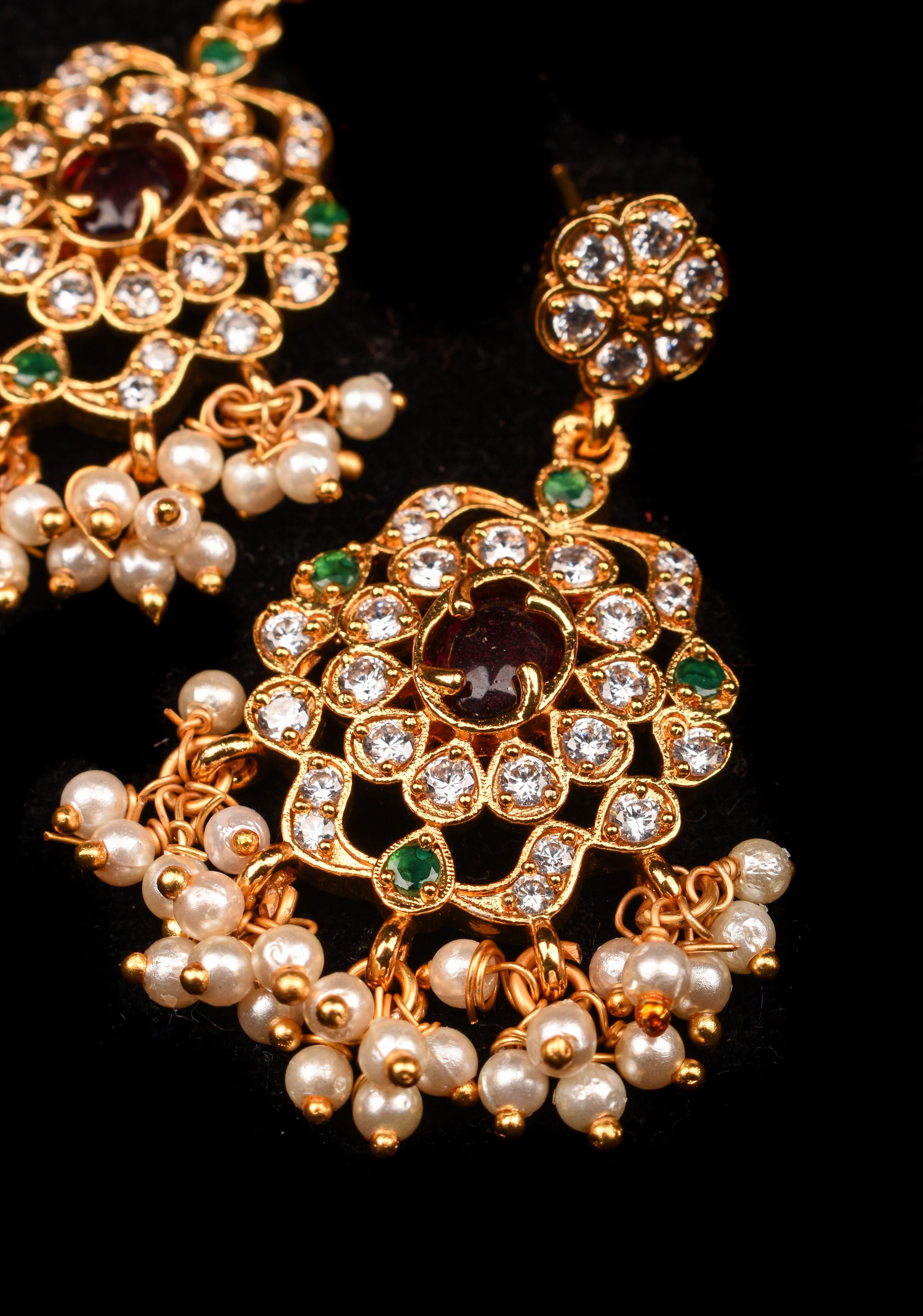 Jadau Handcrafted Kemp Earrings  | Shobitam Jewelry