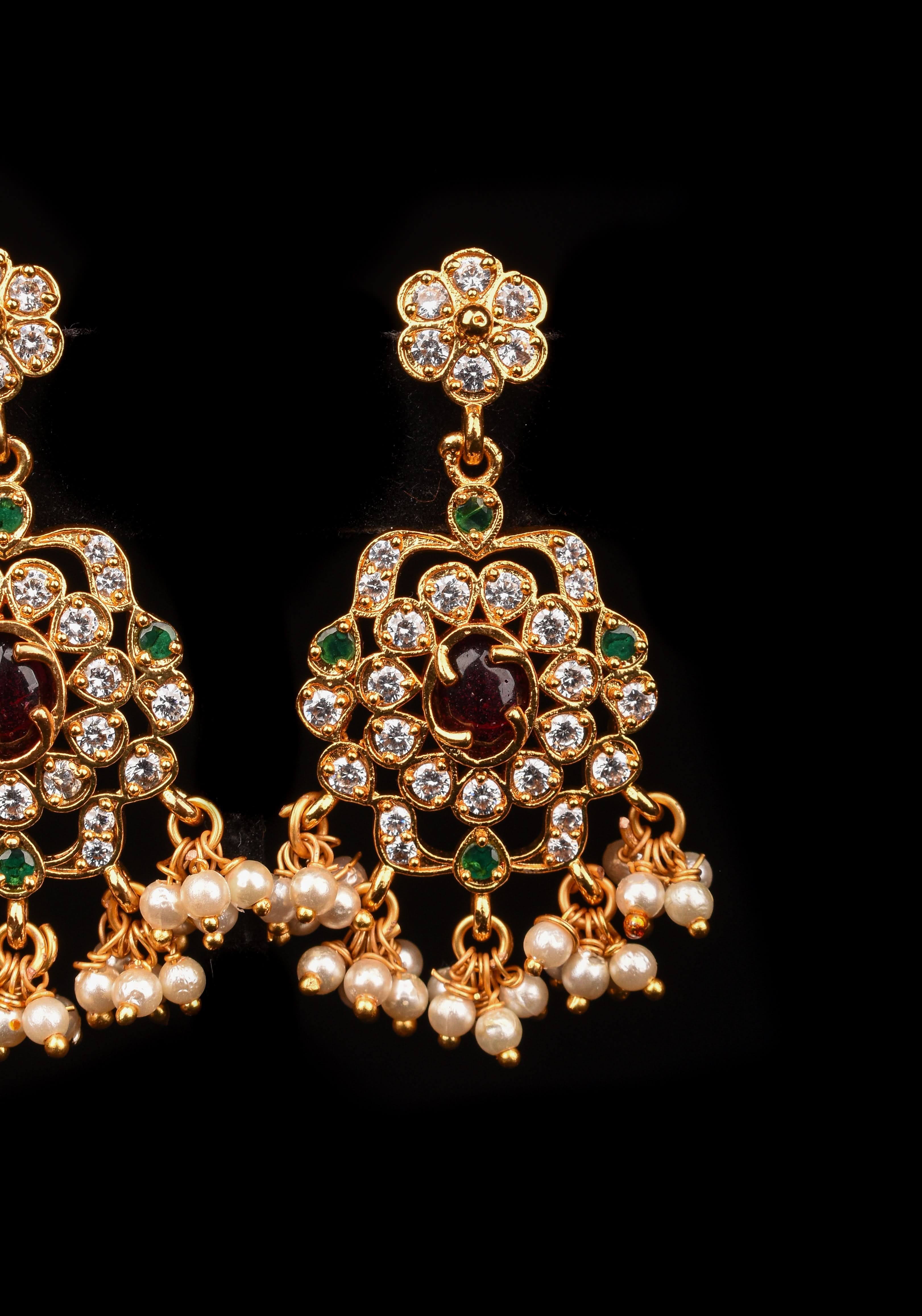 Jadau Handcrafted Kemp Earrings  | Shobitam Jewelry