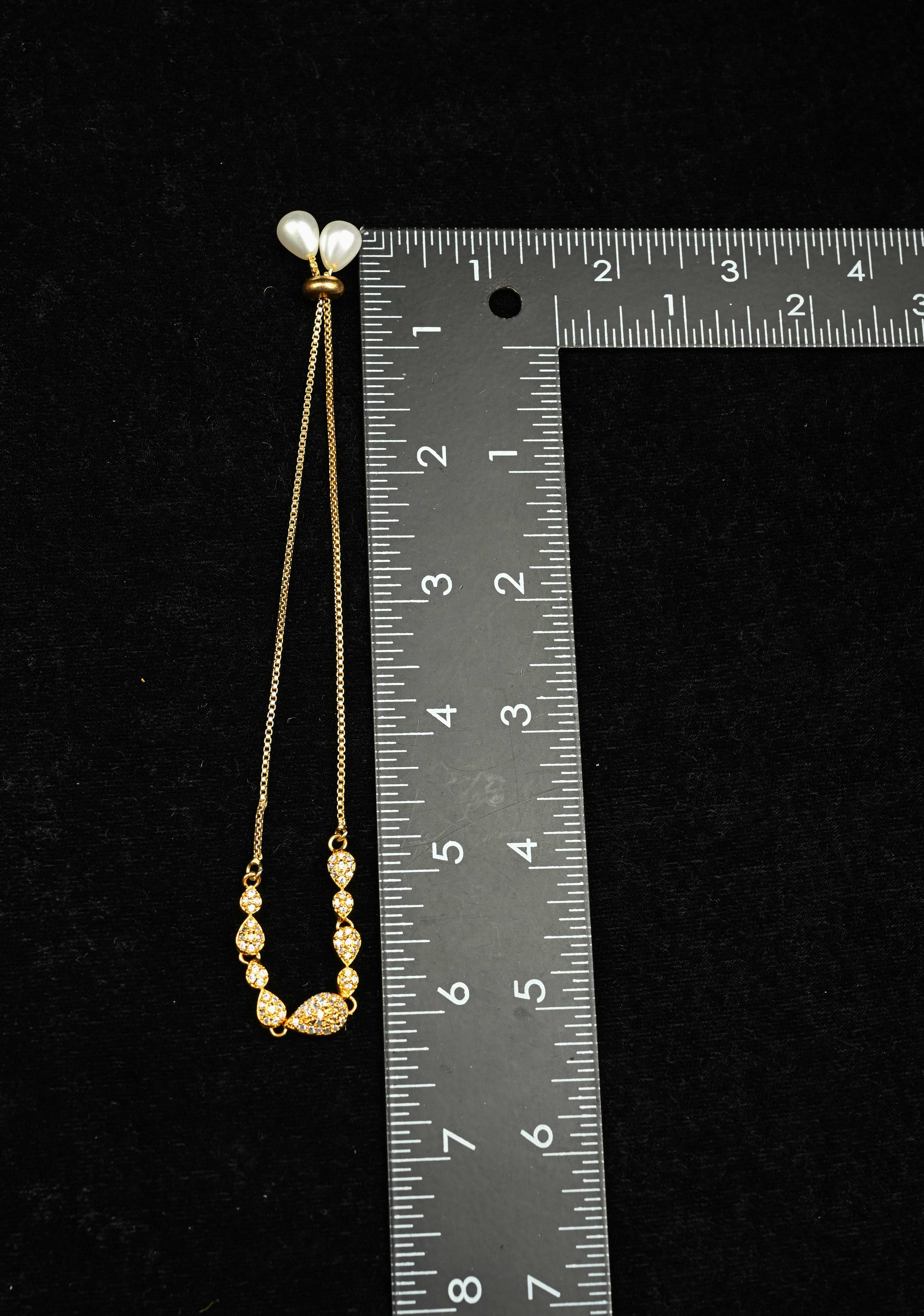 Single Strand Cz stone Adjustable Bracelet | Shobitam