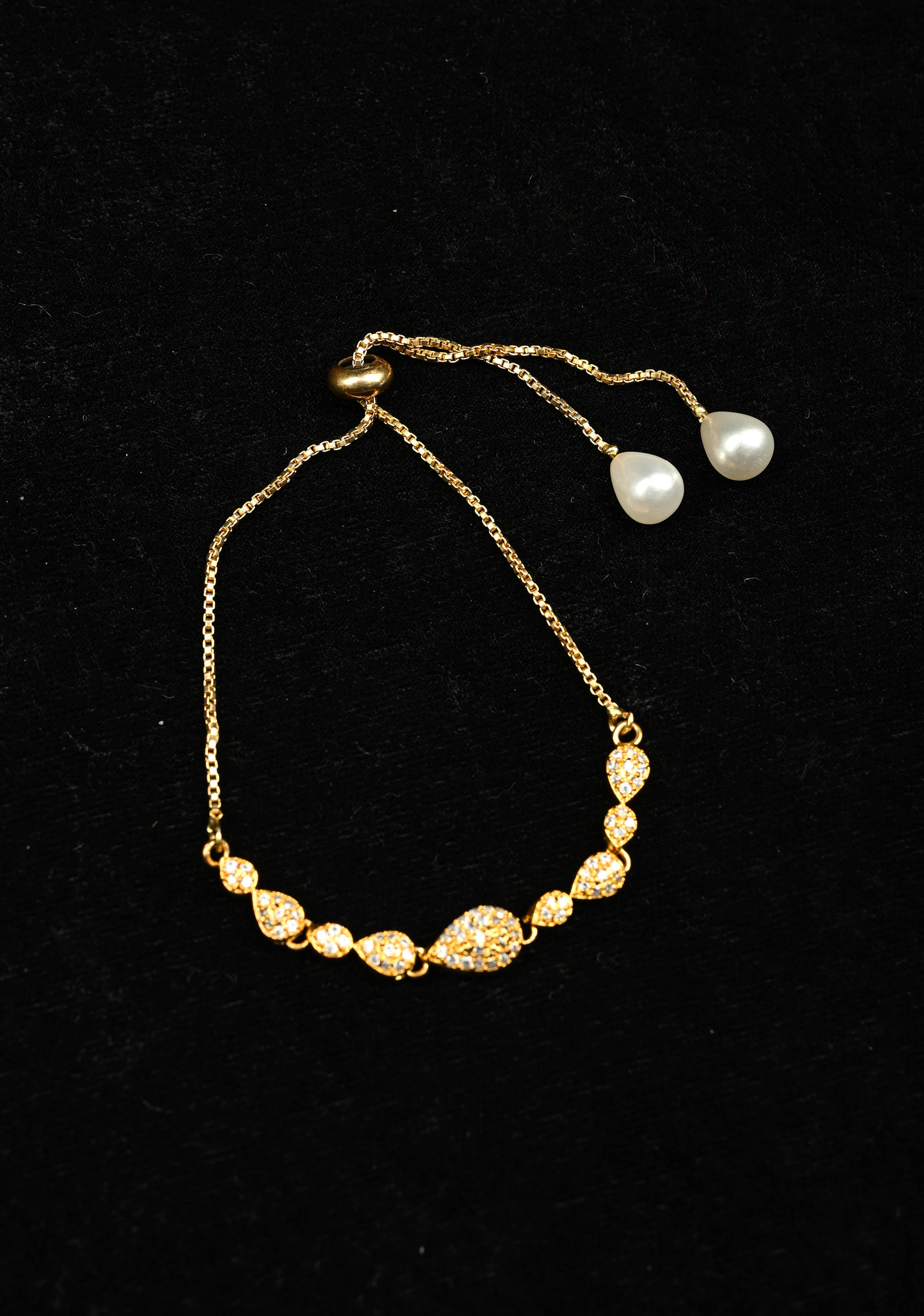 Single Strand Cz stone Adjustable Bracelet | Shobitam