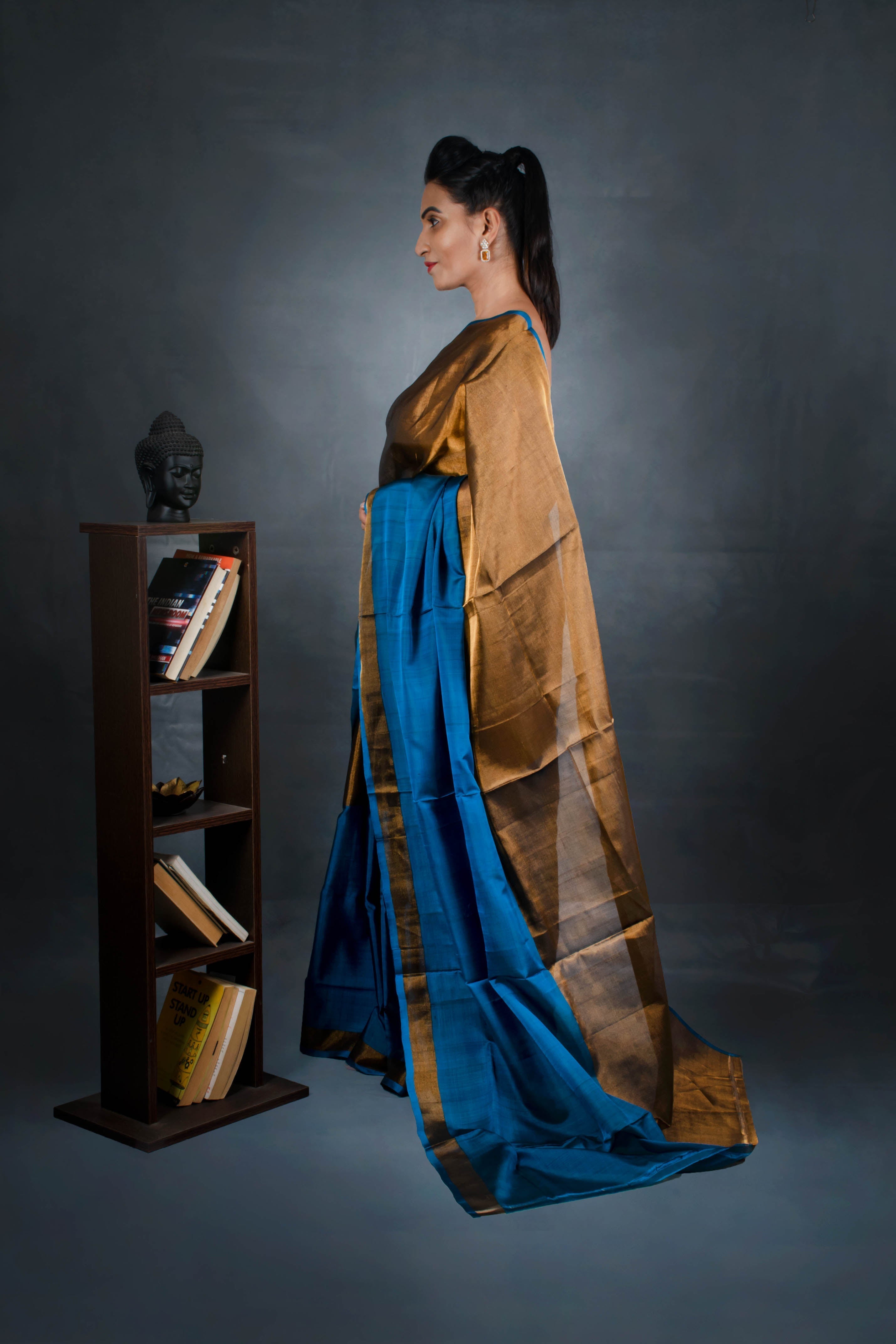 Jewel crown - Handwoven Tissue Silk Saree | SILK MARK CERTIFIED | Shobitam