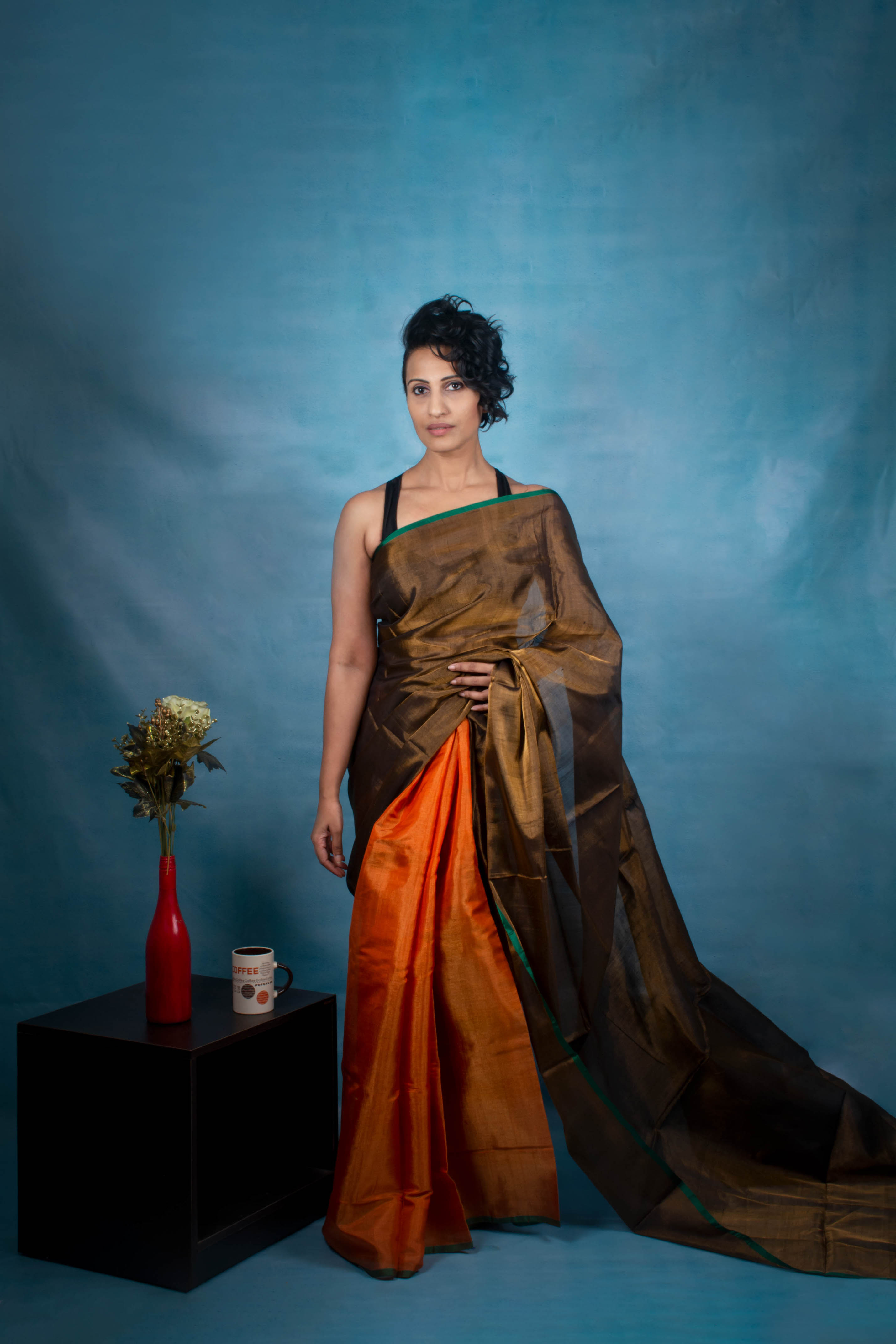 Santera - Handwoven Tissue Silk Saree  | SILK MARK CERTIFIED | Shobitam
