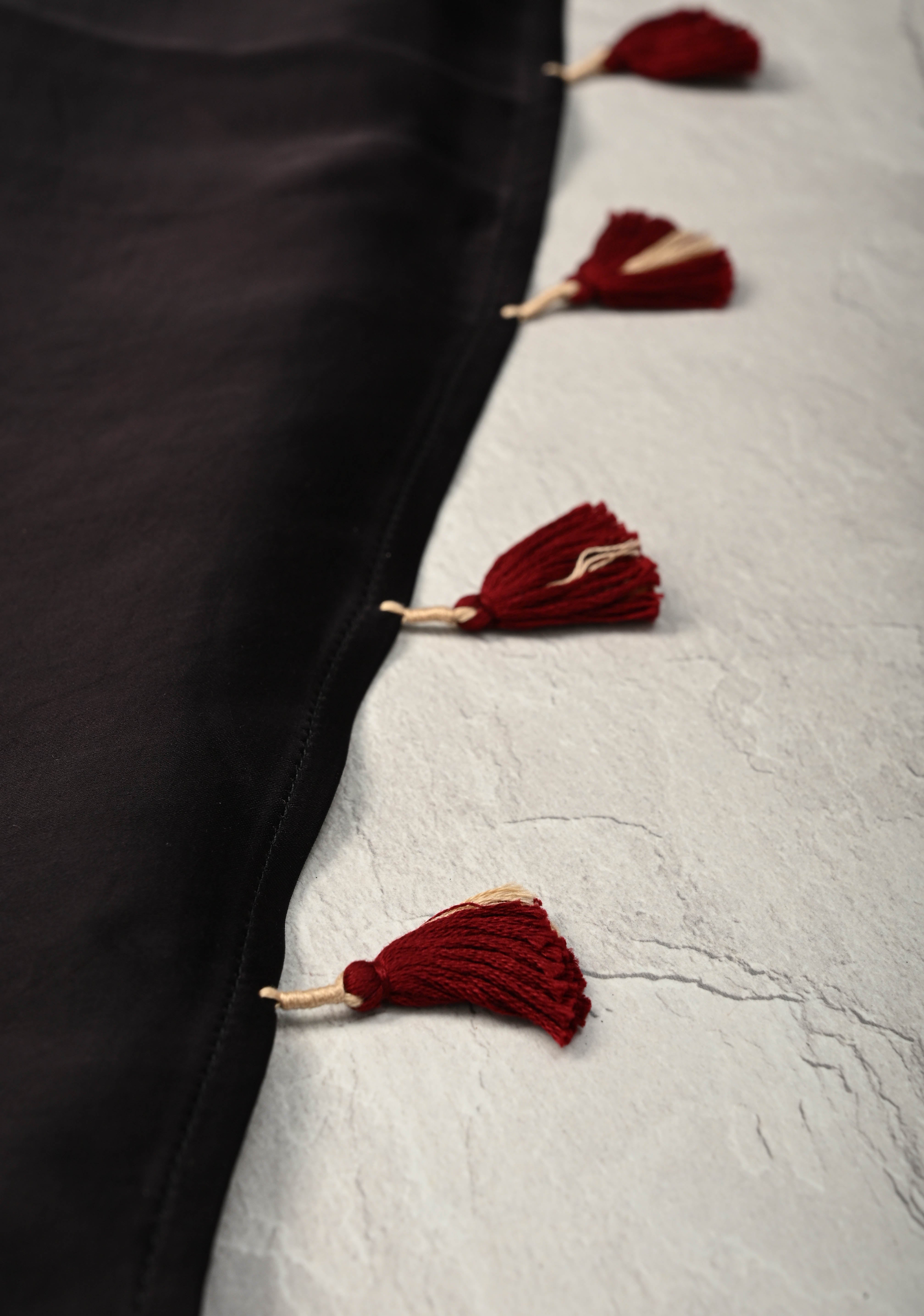 Black Hand Block Print on Modal Silk Saree with Ajrakh Pallu | Shobitam