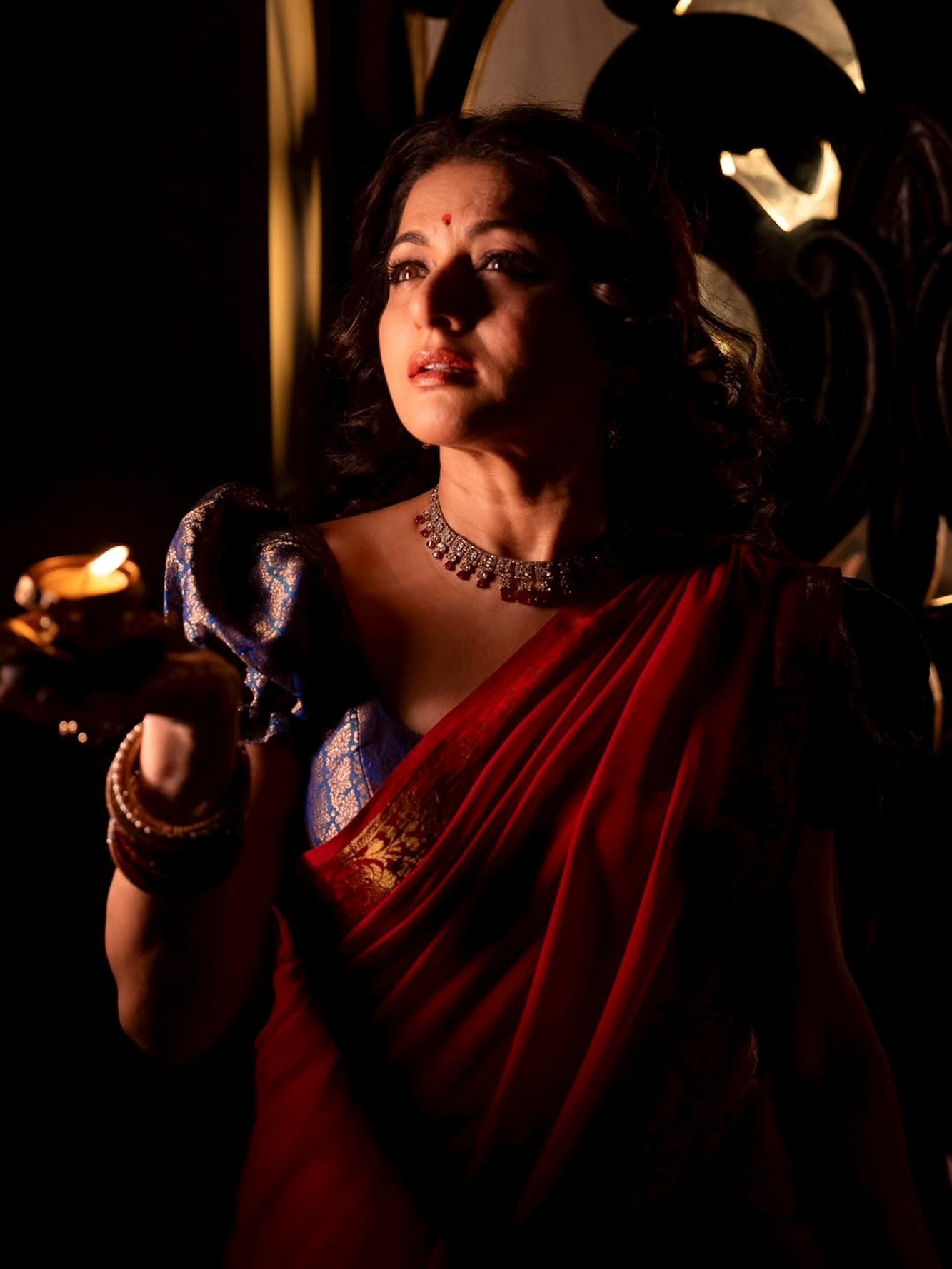 Bhagyashree Banarasi Brocade Corset Blouse with Puff Sleeves ,  Made to Order, Customizable Ready To Wear Saree