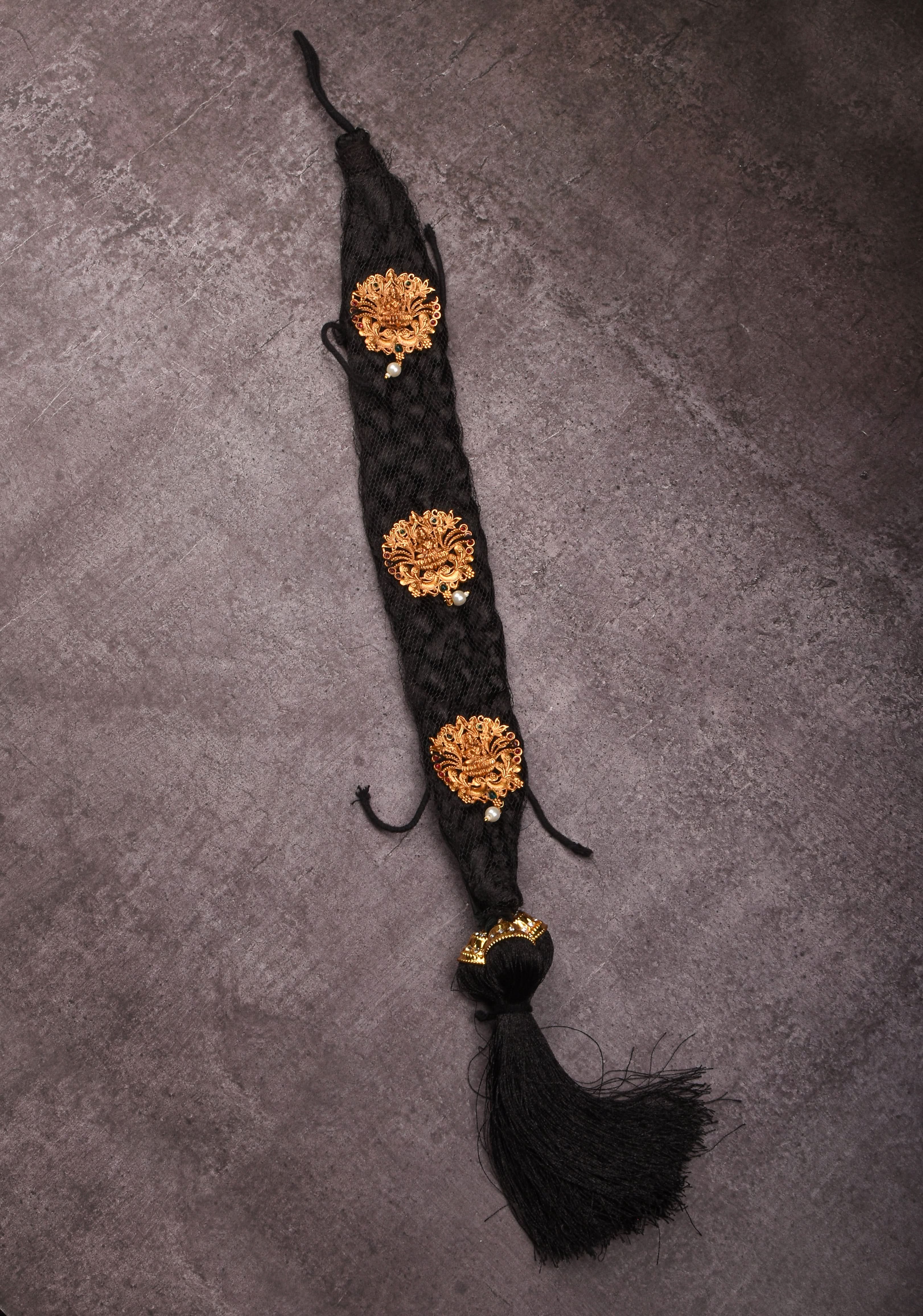 Varalakshmi Pooja Decoration Braided Hair Extension with jewelry | Shobitam