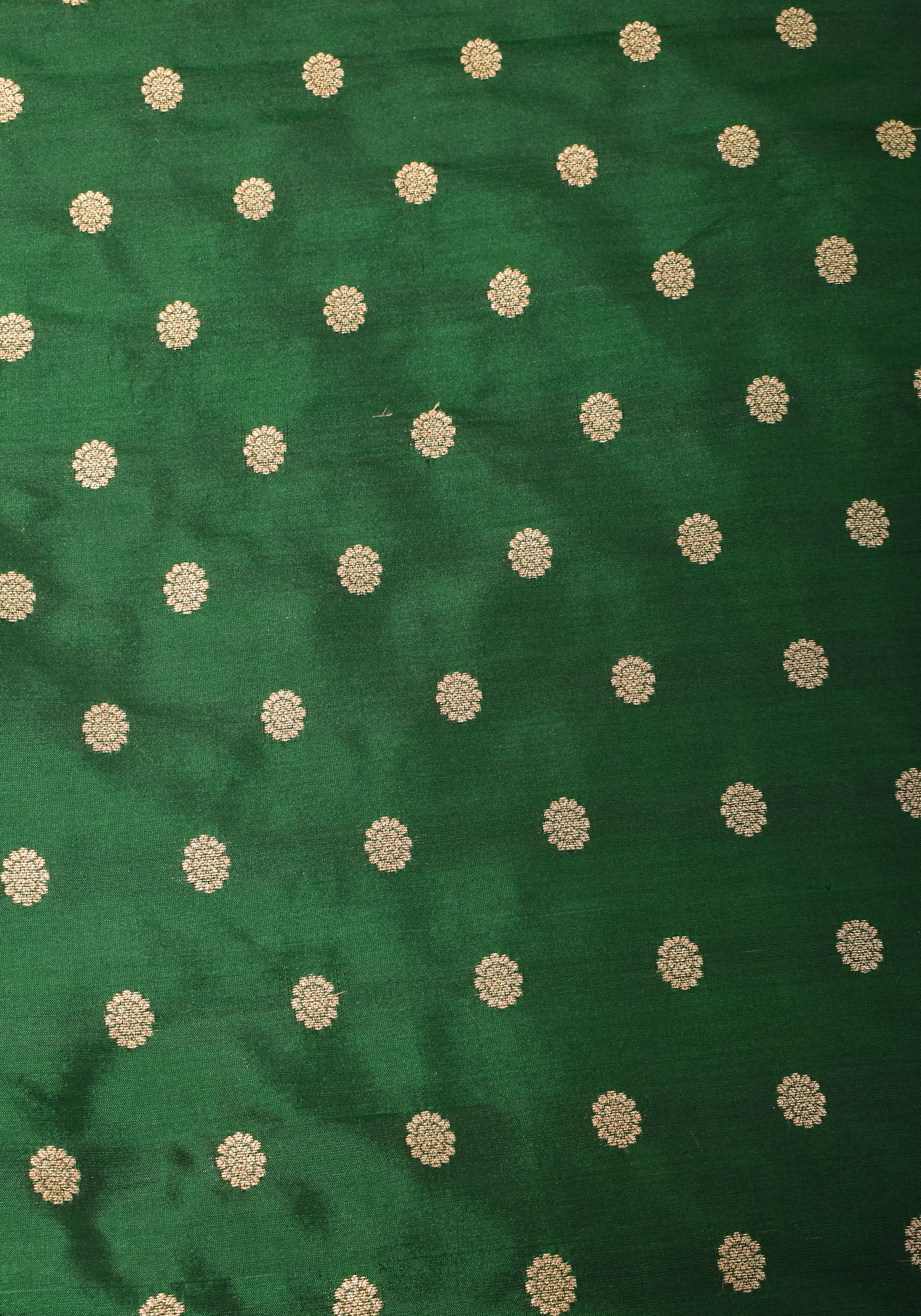 Vidya Balan Kanjivaram Pure Silk Blouse in Emerald Green with zari buttas , Mix and match Blouse for saree | Shobitam