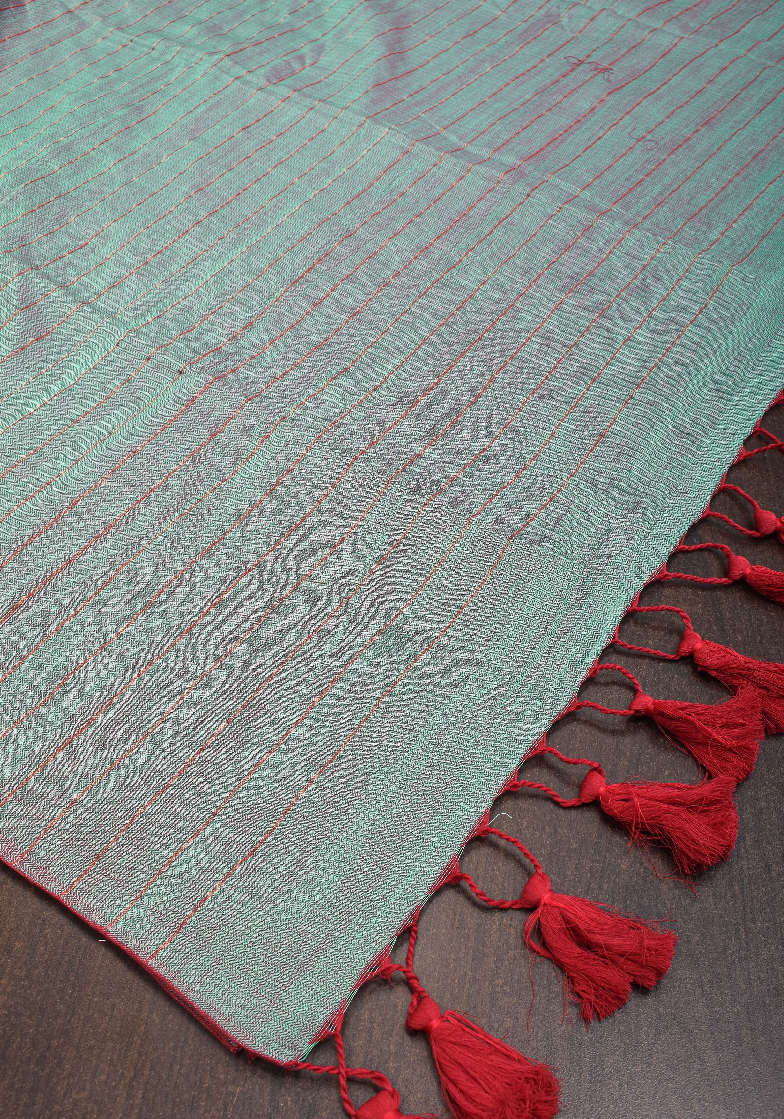 Reversible  Maheshwari Mercerised Cotton Saree with extralong tassels, no blouse piece | Shobitam