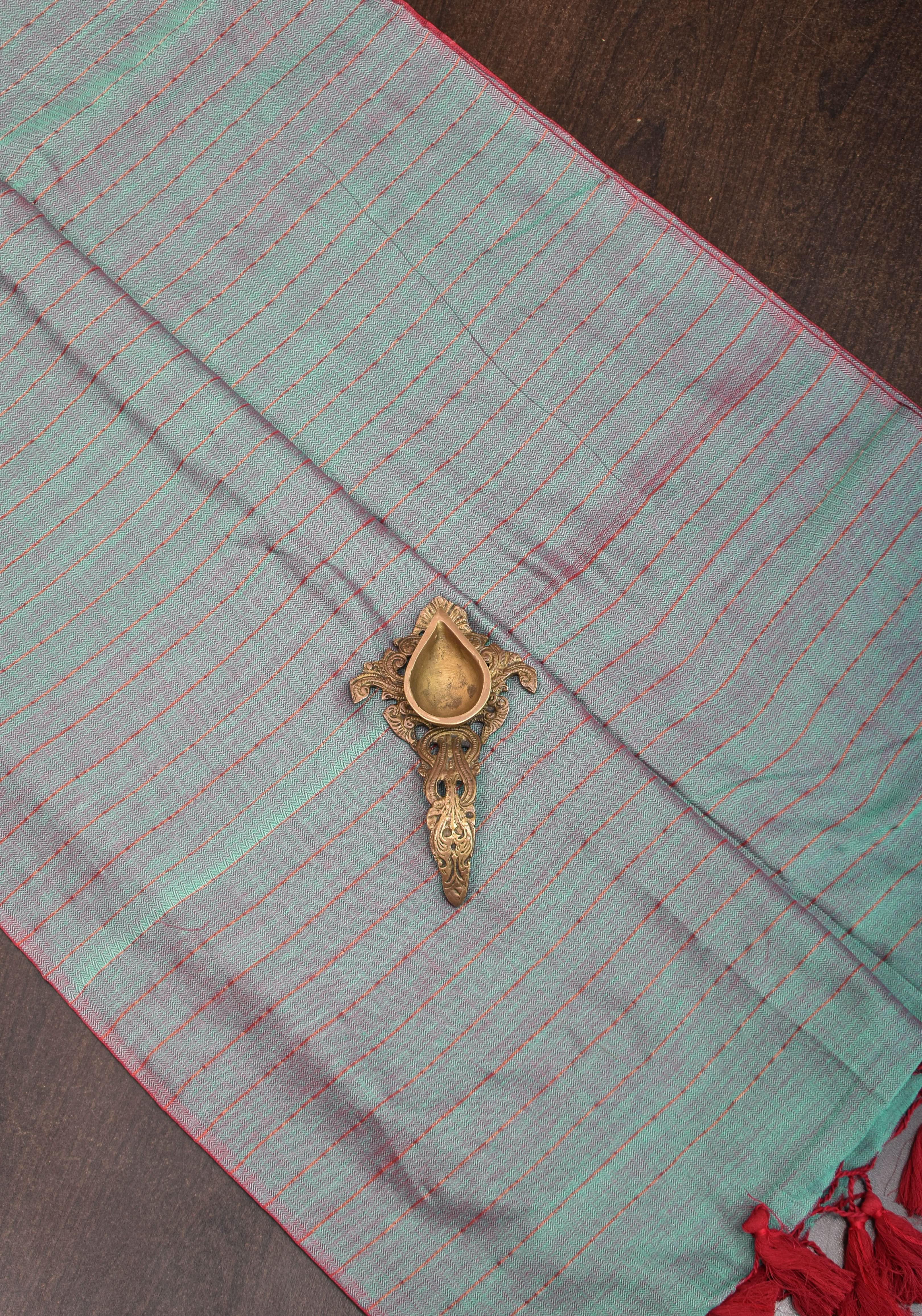 Reversible  Maheshwari Mercerised Cotton Saree with extralong tassels, no blouse piece | Shobitam
