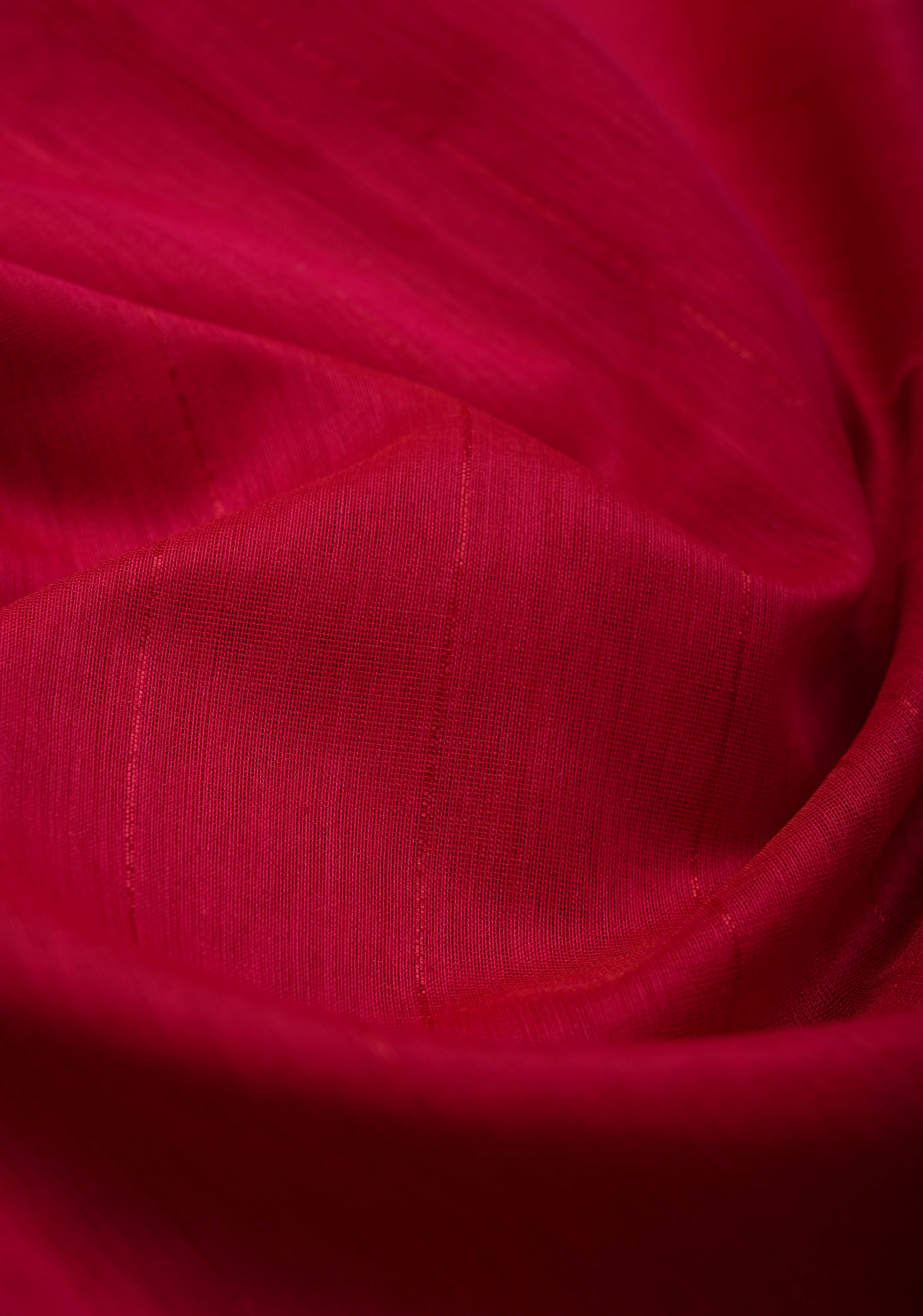 Pink Handwoven Maheshwari Silk Cotton Saree with Muted Stripes And Zari Border | Shobitam