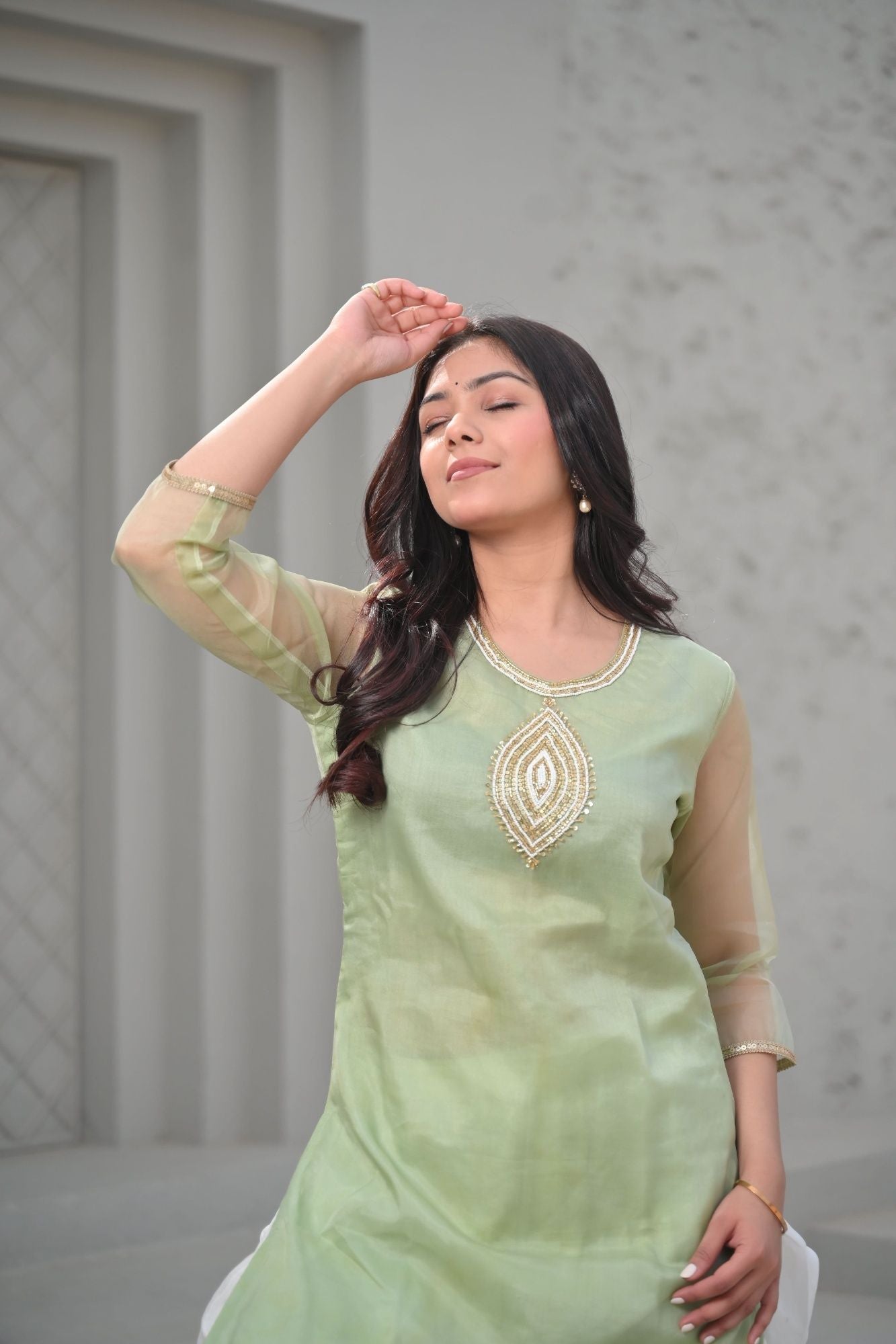 Hansika Organza Short Kurti and Dhoti Pants 2 PIece Set | Made To Order