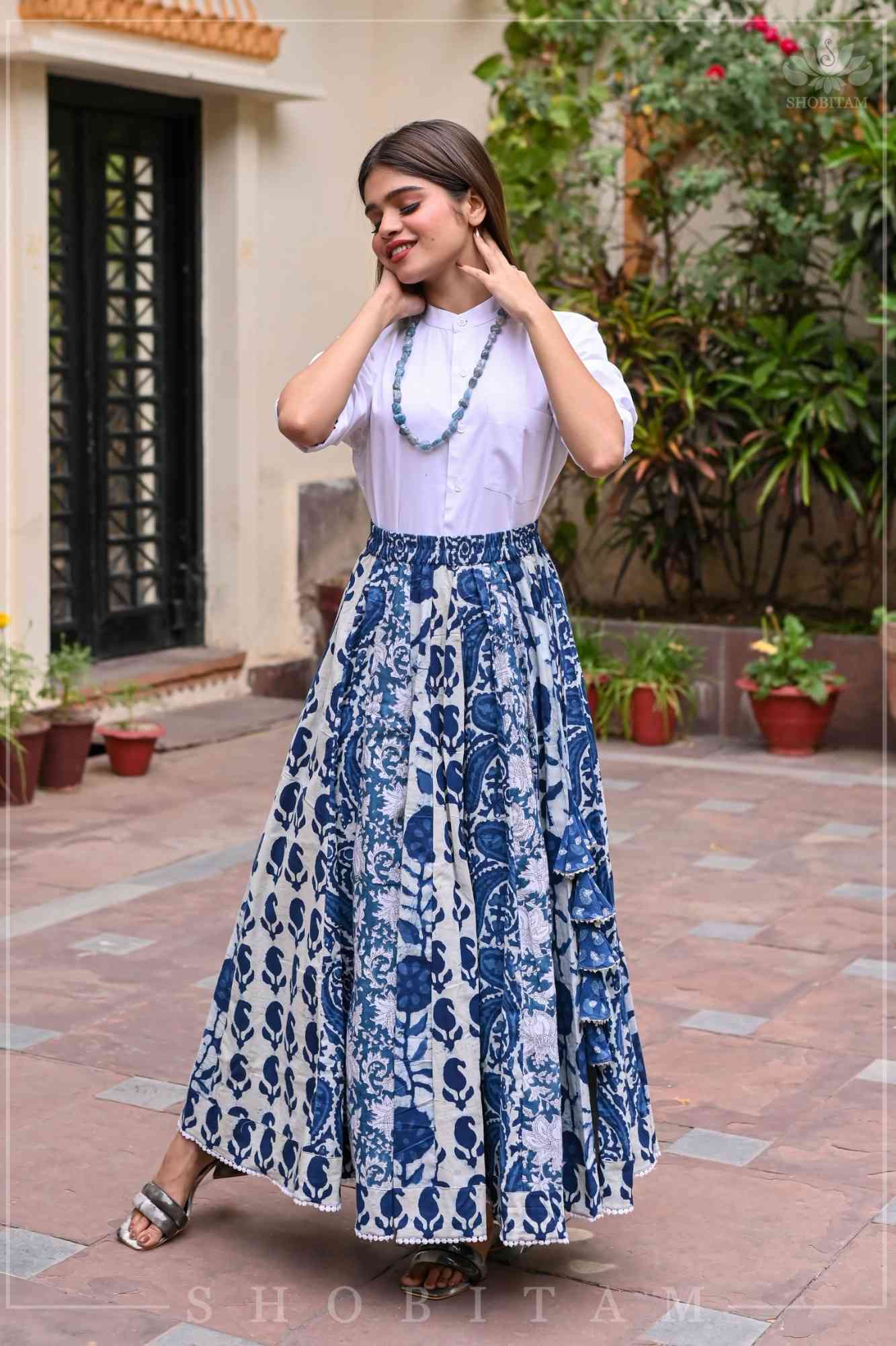 White Shirt Shirt Flared Skirt And Crop Top Fashion: Discover 480