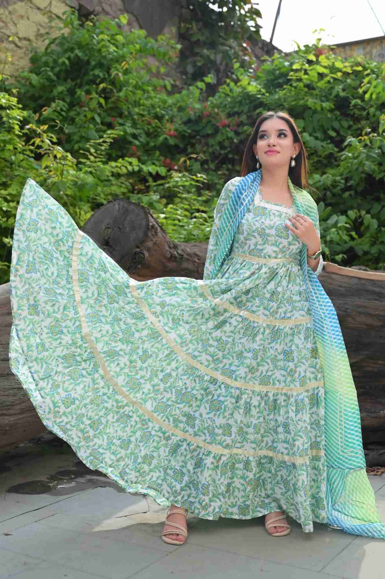 Meeraki Tiered Gown and Cape - 2 piece set| Made To Order