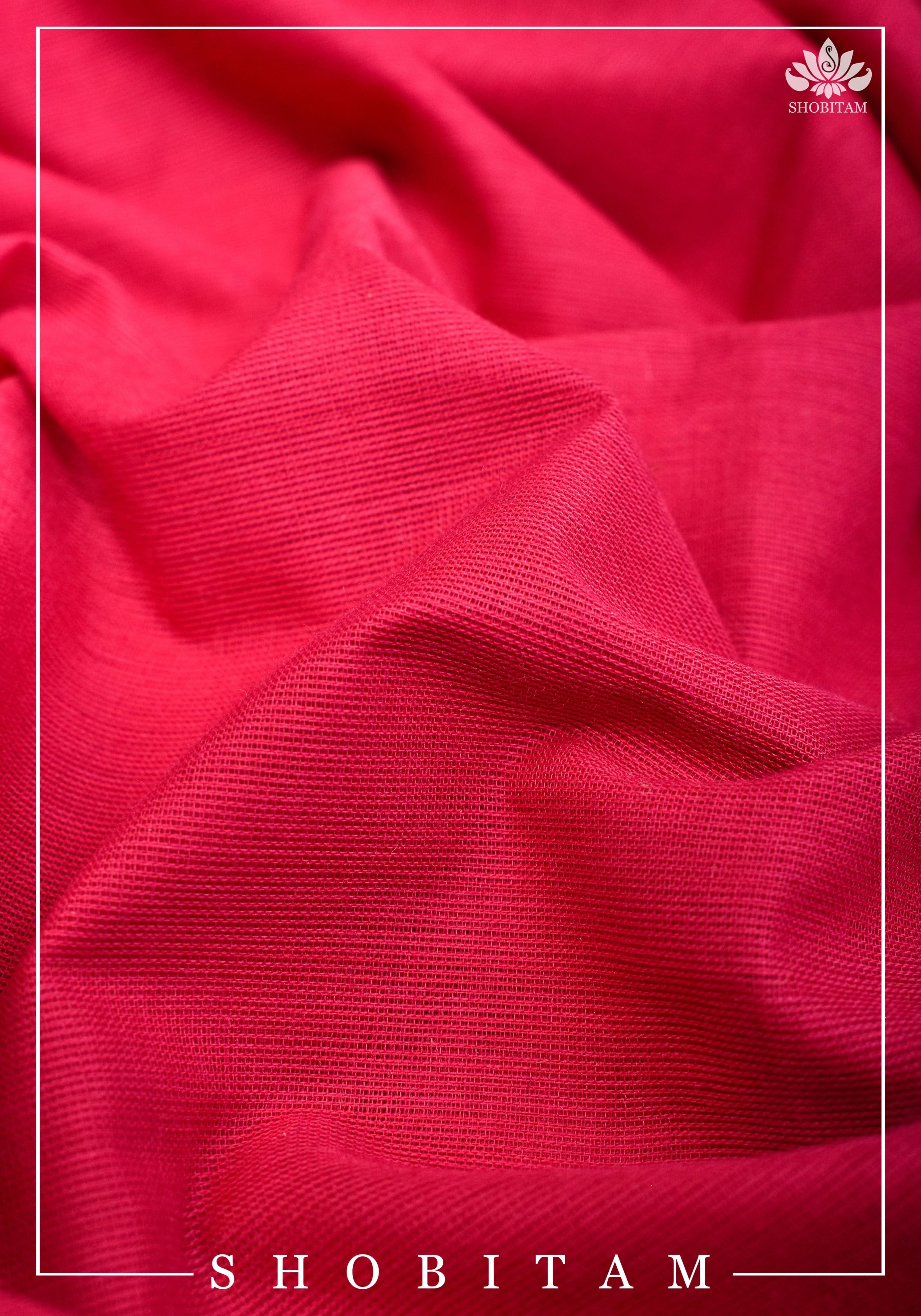 Chettinadu Cotton Saree in Pink with Wide Zari Border, no Blouse piece | Sarees by Shobitam