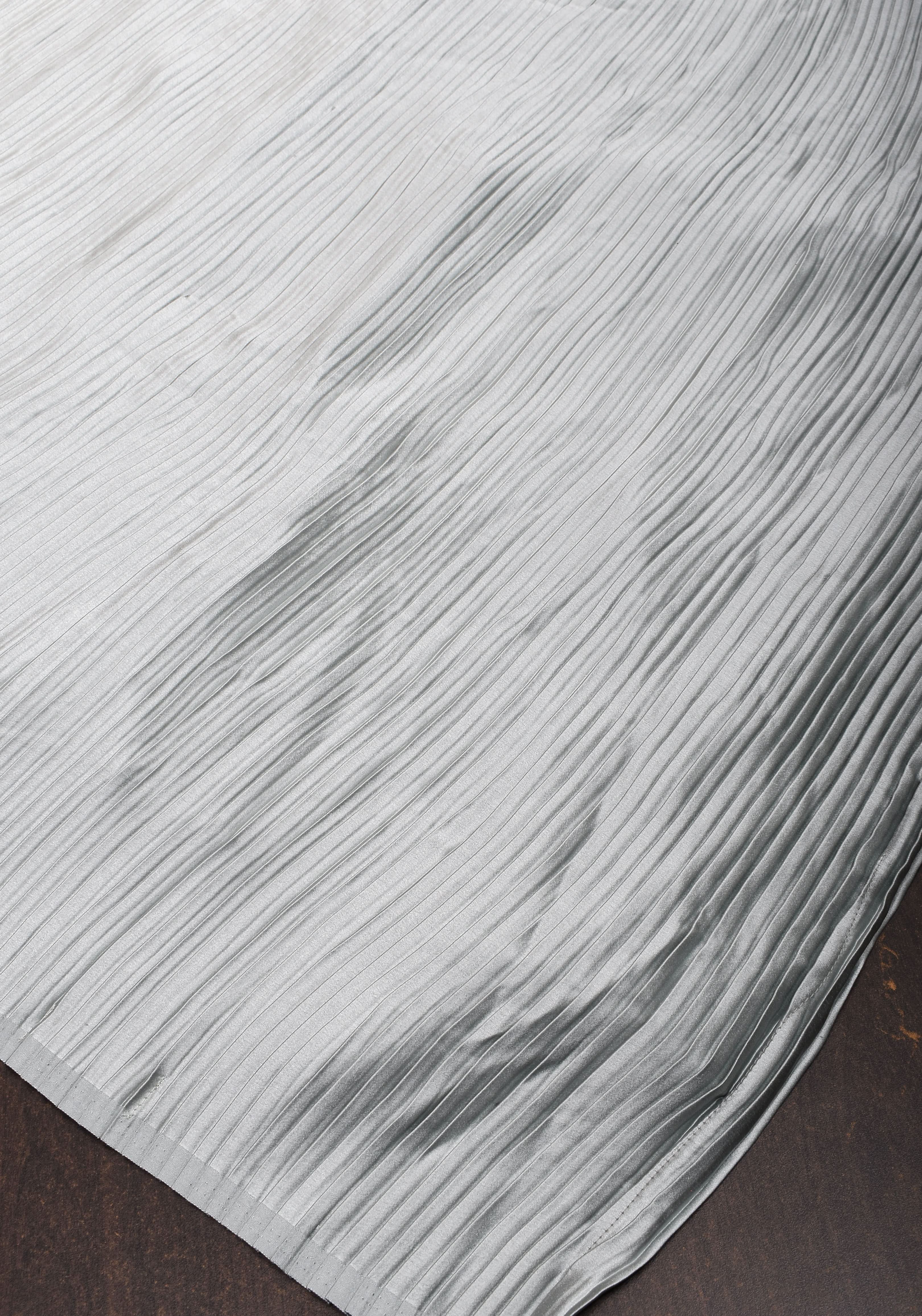 Pleated Satin Half and Half Saree in Silver Gray ,No Blouse Piece | Shobitam