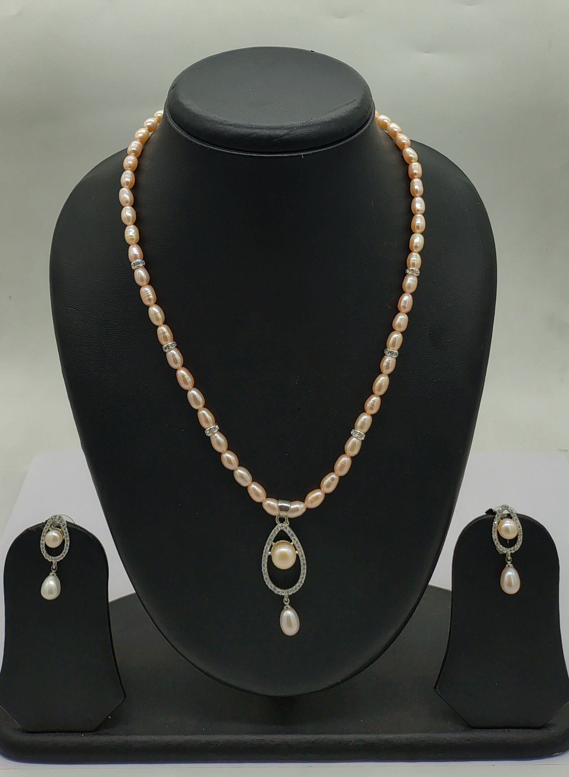 Blush Radiance Pearl Pendant Set | Shobitam