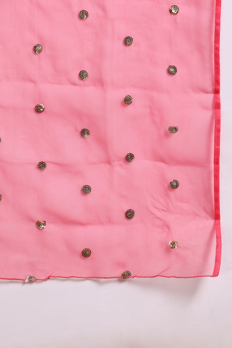 Pink Poly Silk Solid Yoke Design Kurta Trousers With Dupatta | SHOBITAM