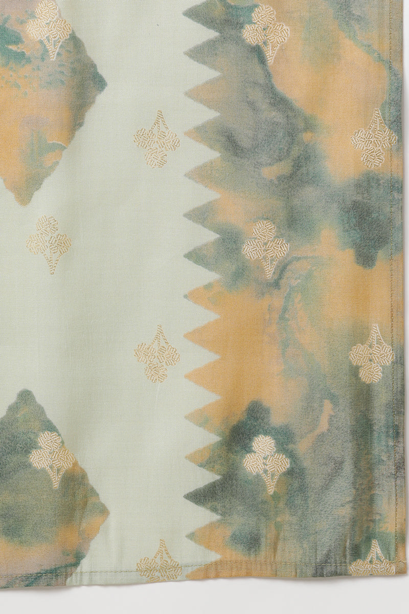 Yellow Silk Blend Straight Kurta Palazzo With Dupatta | SHOBITAM