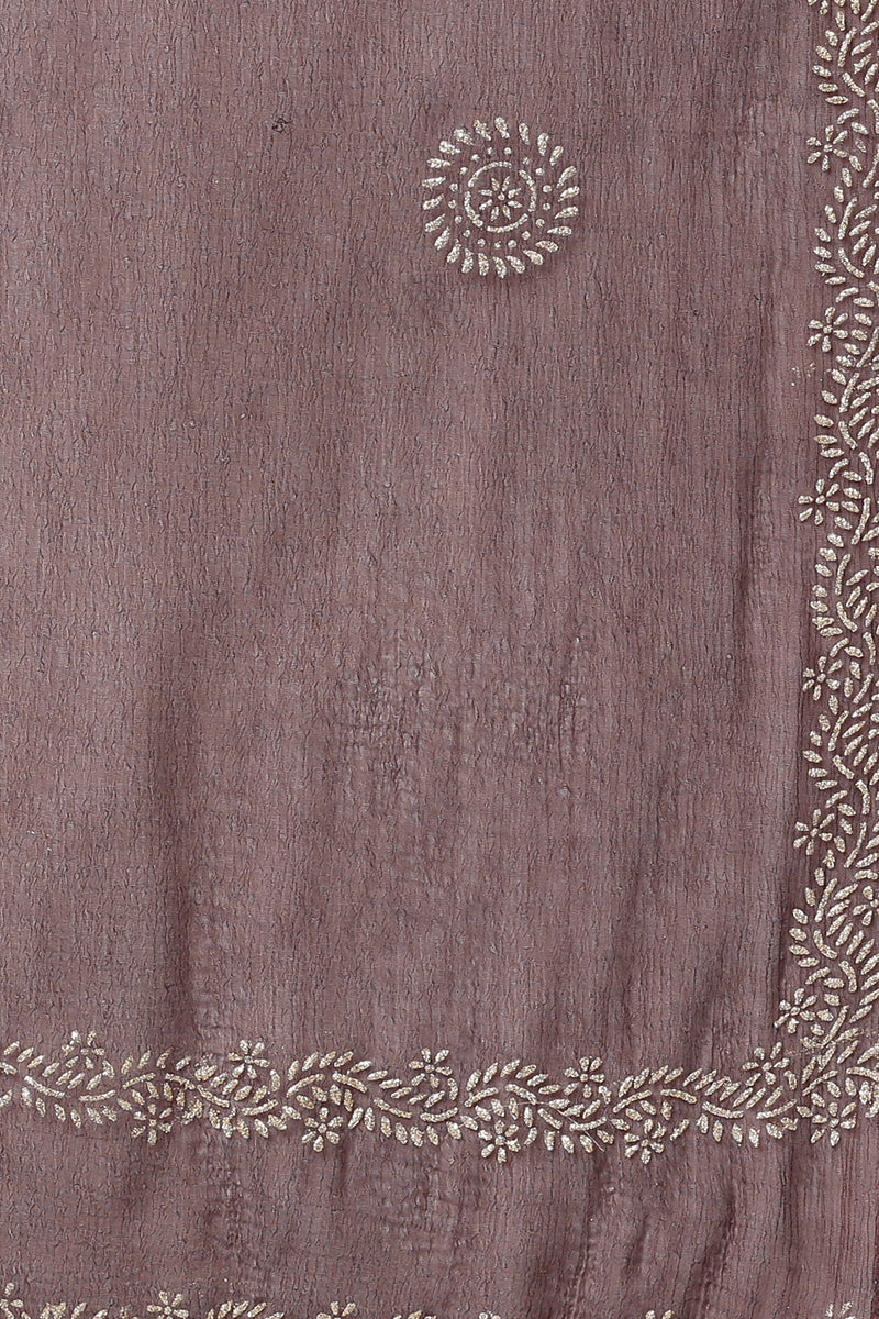 Maroon Silk Blend Anarkali Woven Design Kurta Pant With Dupatta | SHOBITAM