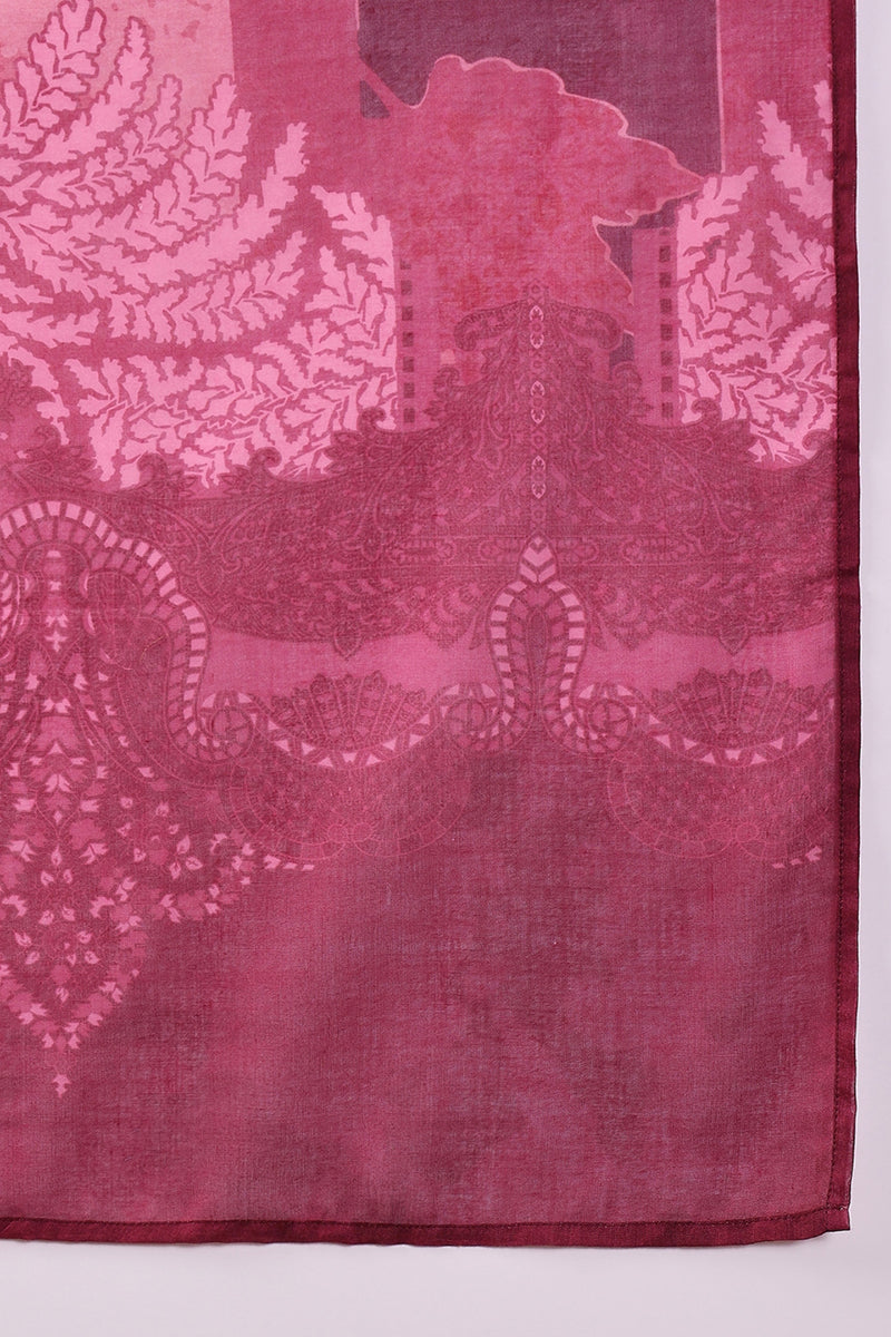 Pink Rayon Blend Ethnic Motifs Printed Straight Trouser Bottom Suit Set | SHOBITAM