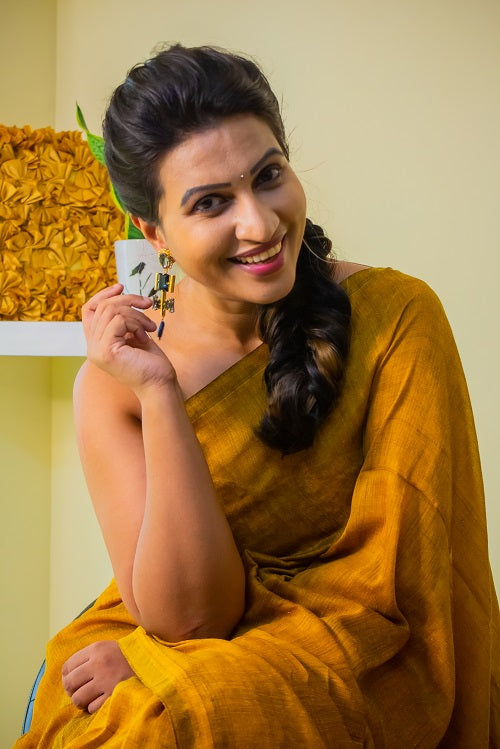 My Mustard Glow - Cotton Saree | shobitam