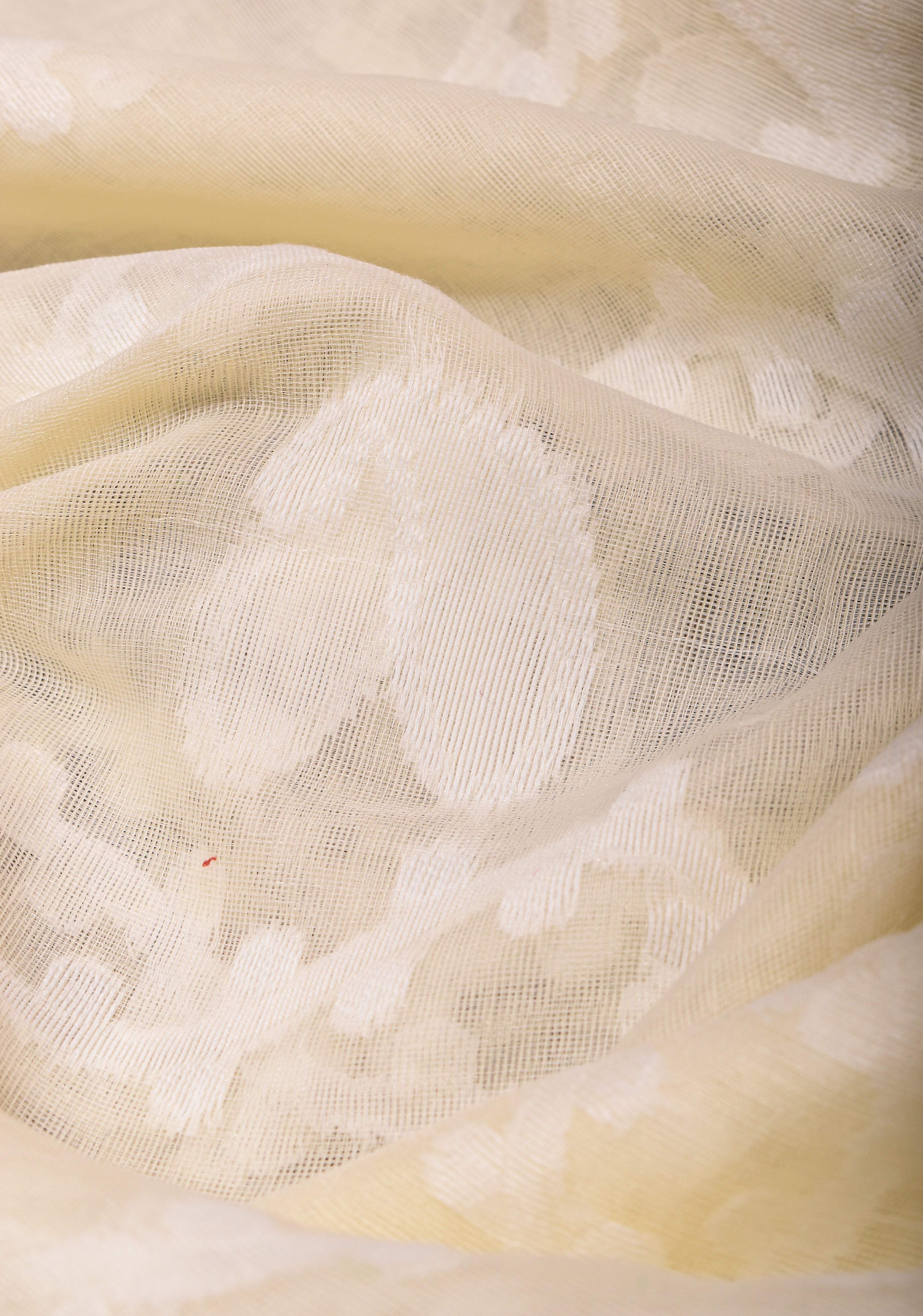 Cream Bengal Cotton saree with Jamdani style (No Blouse Piece) | Shobitam