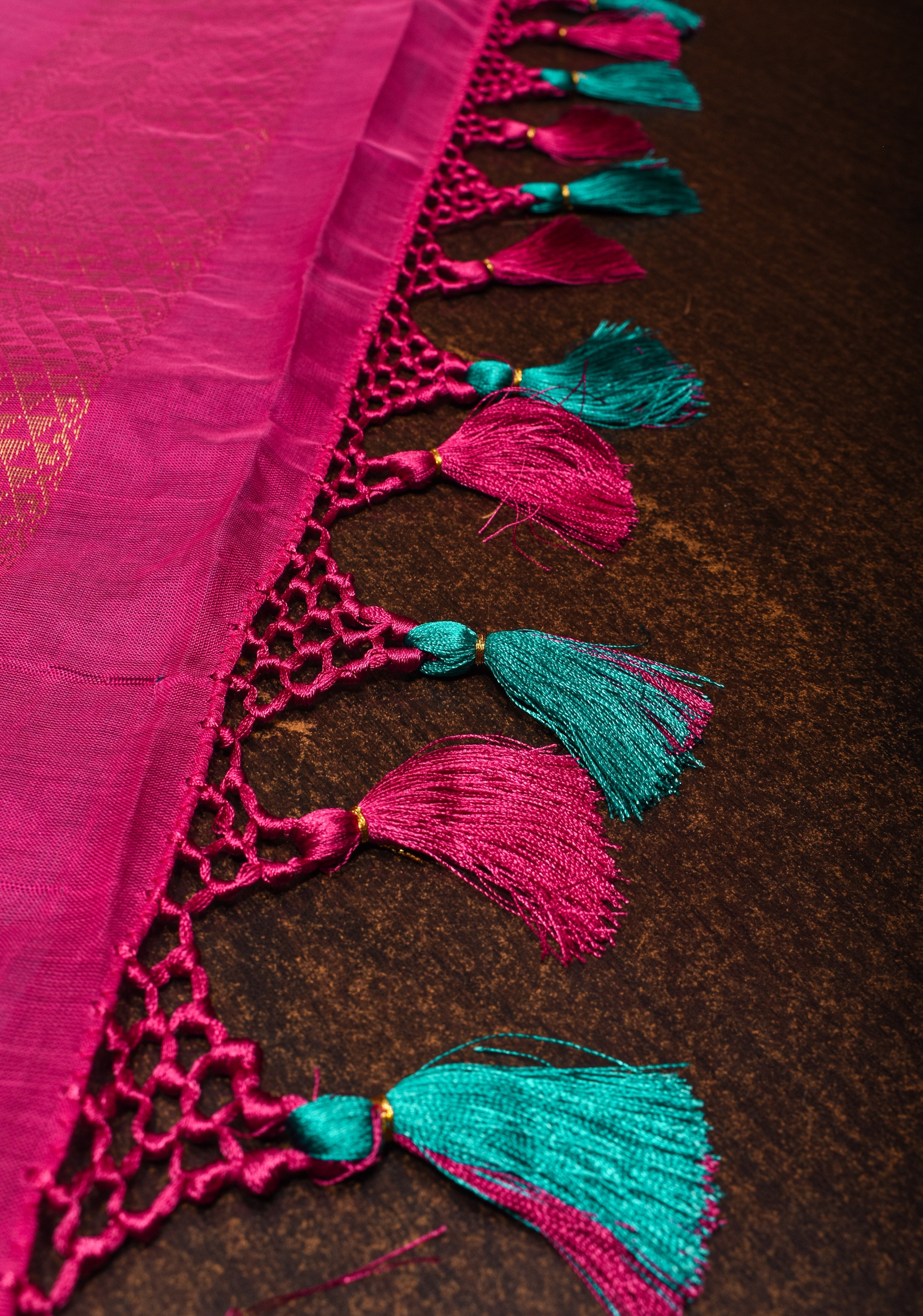 Authentic Kanchi Cotton Handwoven Saree in Cyan with Zari Border No Blouse Piece | Shobitam