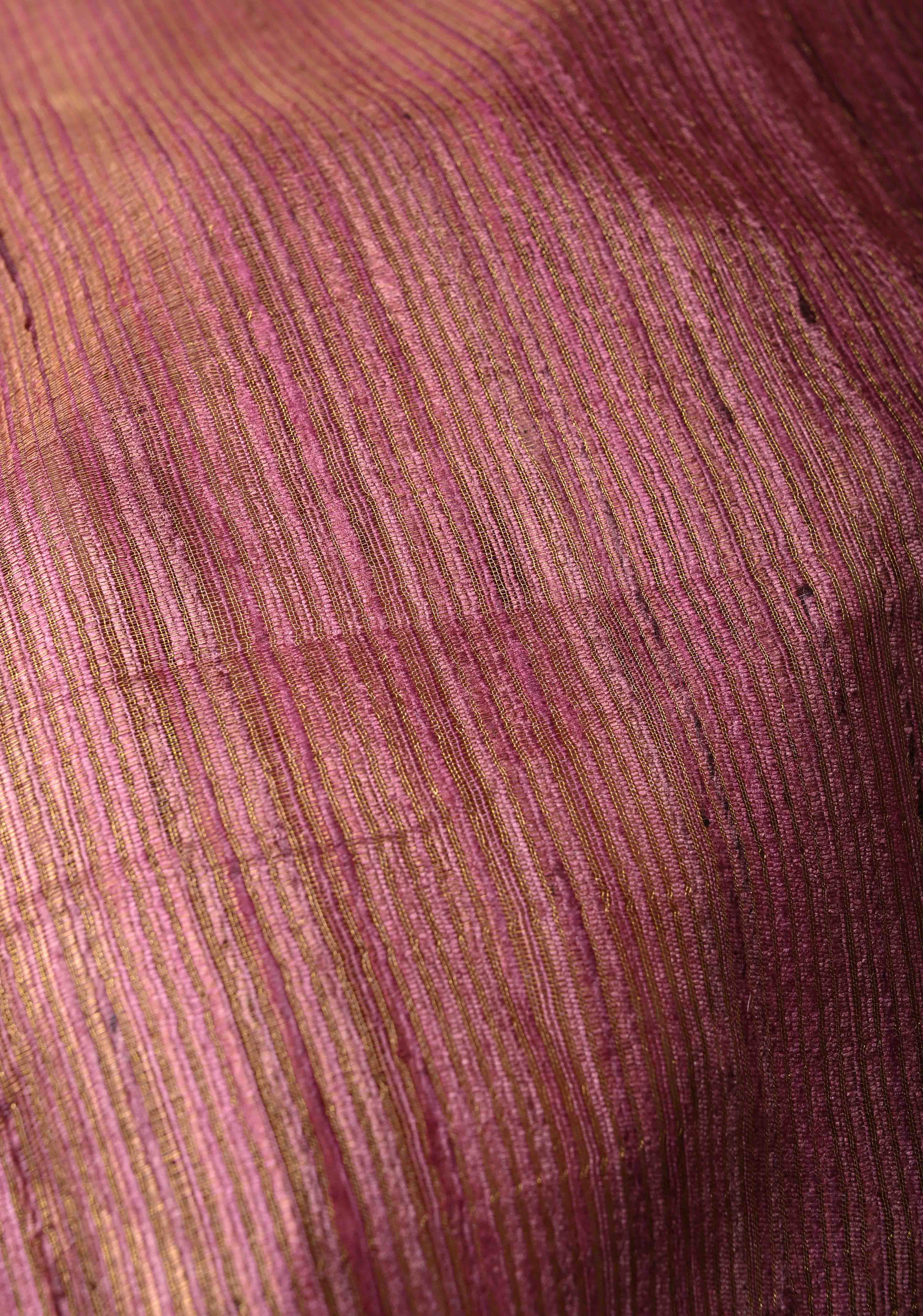 Rose Pink Geecha Tussar tissue Saree with Minimal Zari Border | SILK MARK CERTIFIED | Shobitam