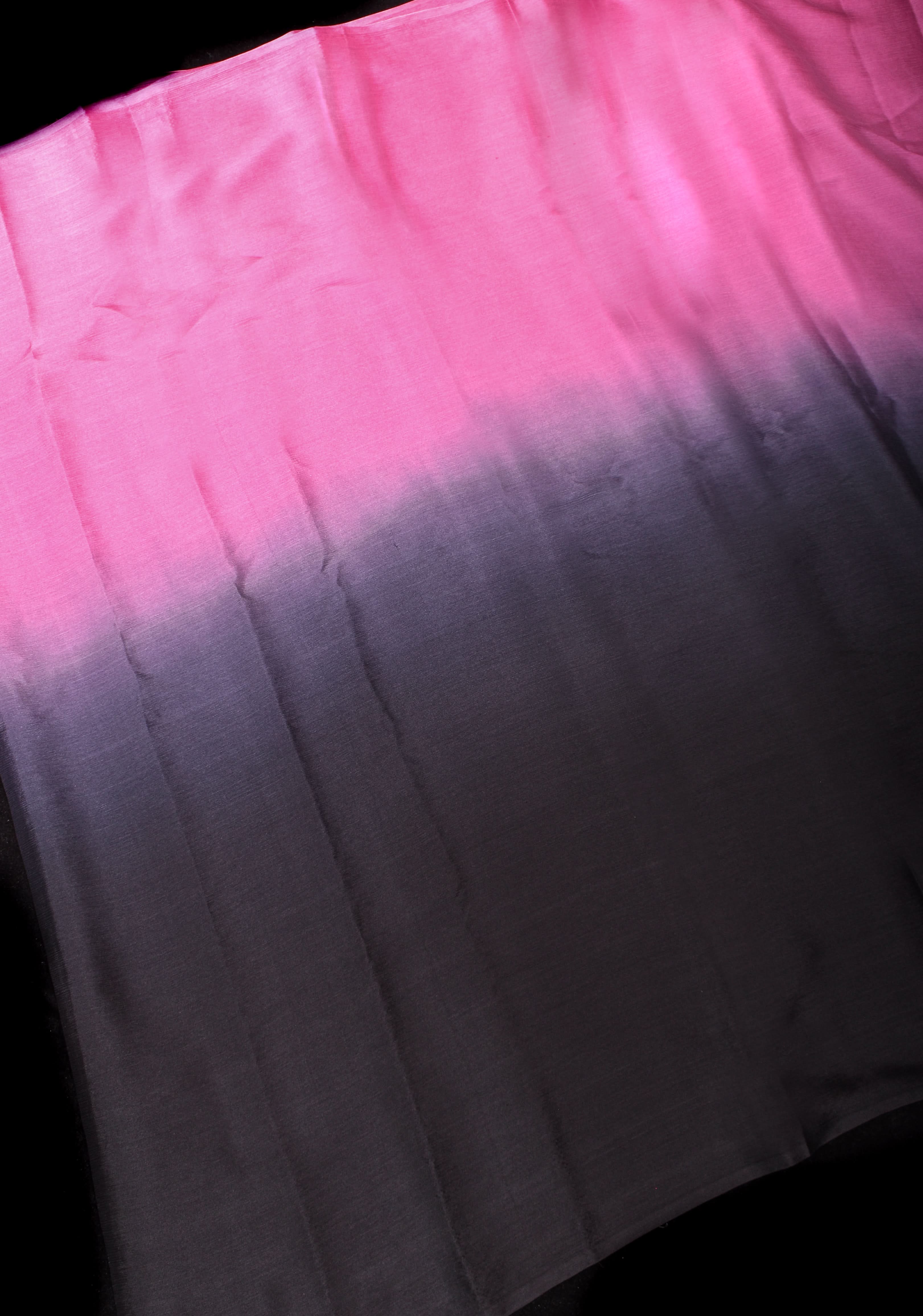 Mesmerizing Pink and Black Dual Shade Bollywood Style Ombre Pure Chiffon Saree, no blouse piece | SHOBITAM