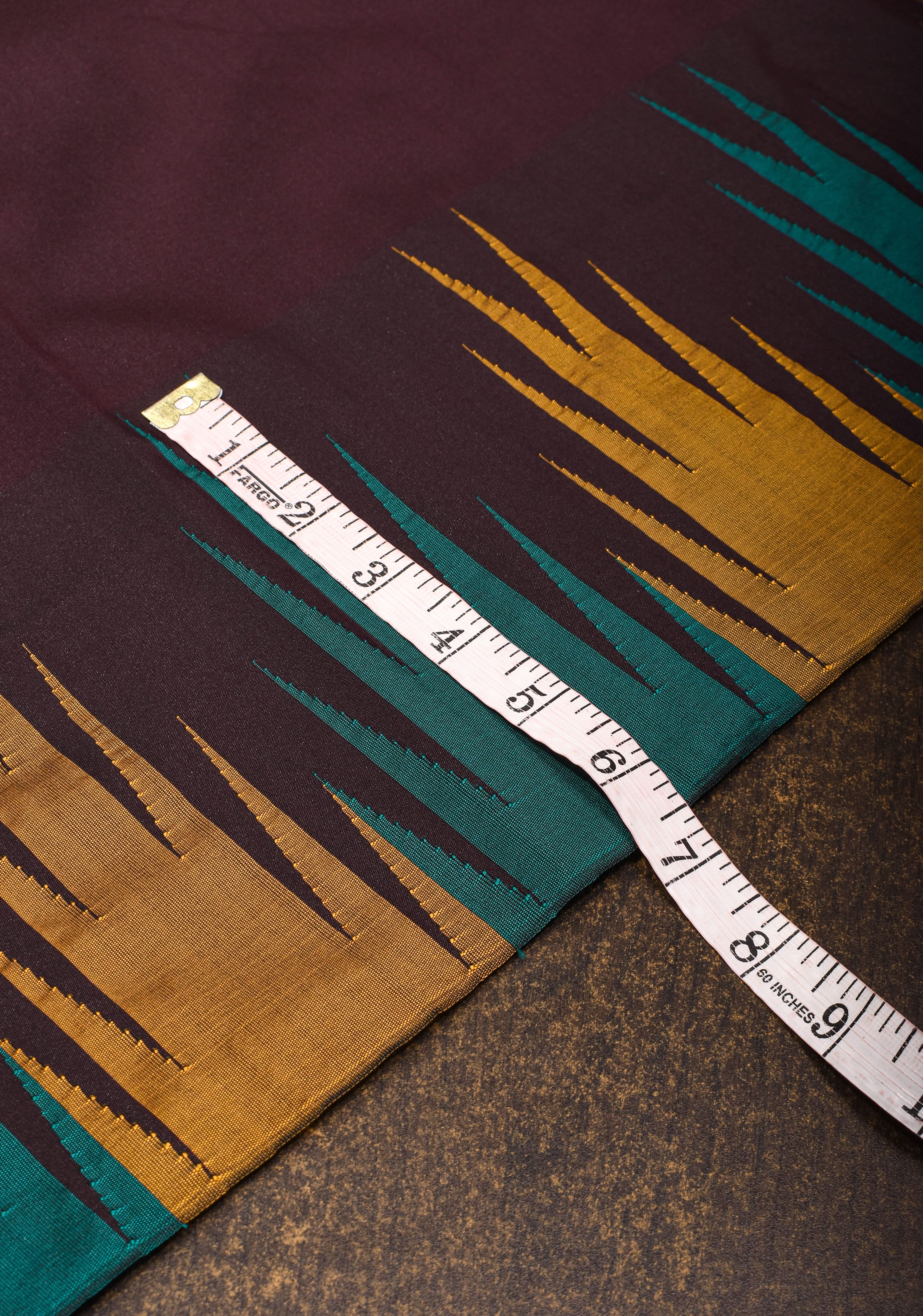 Brown Art Silk Saree with Two Color Temple Border | Shobitam