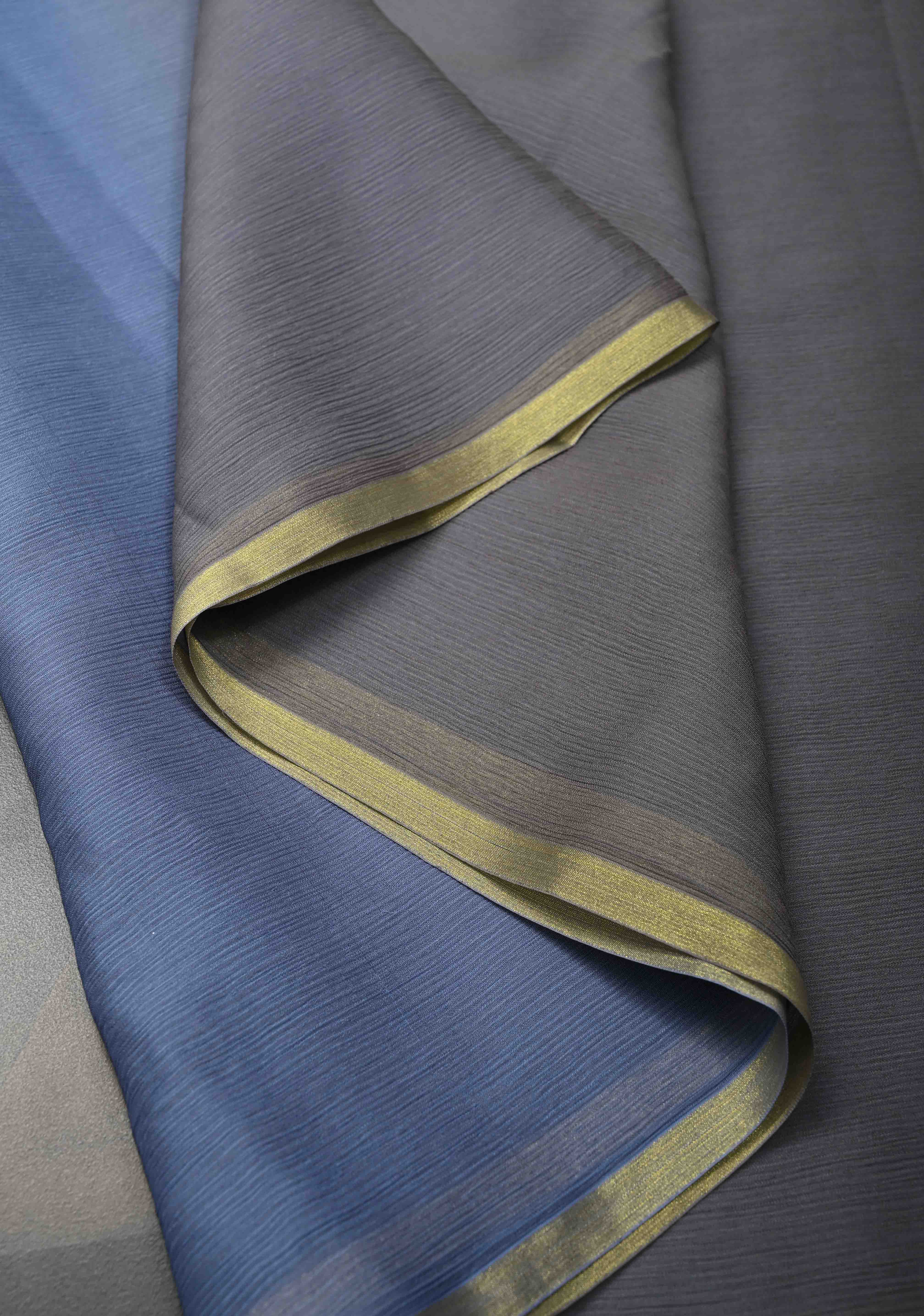 Multicolor Bollywood style ombré pure chiffon saree , No Blouse Piece | Shobitam