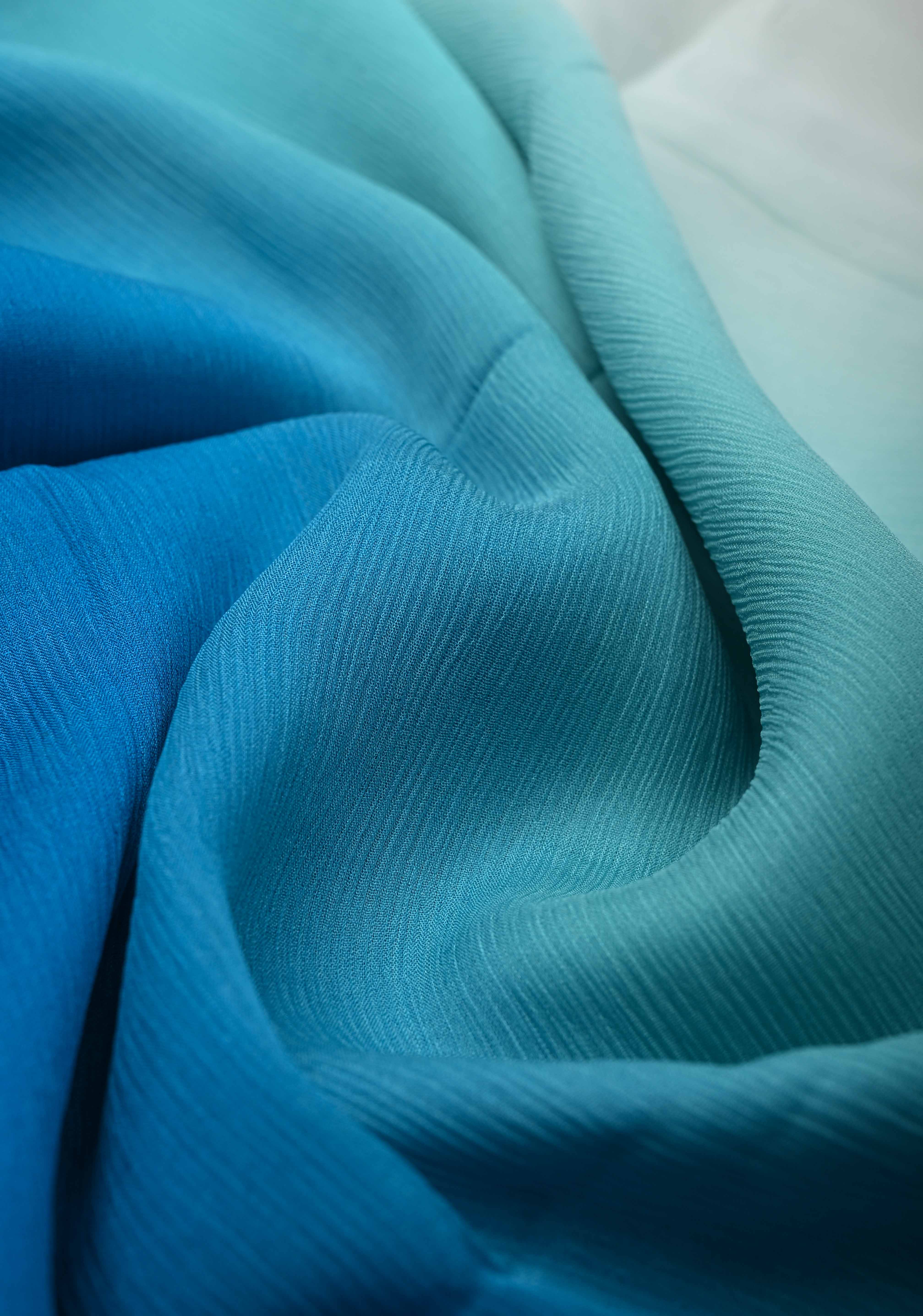 Bollywood style ombre pure chiffon Saree in Multicolor, No Blouse Piece | Shobitam