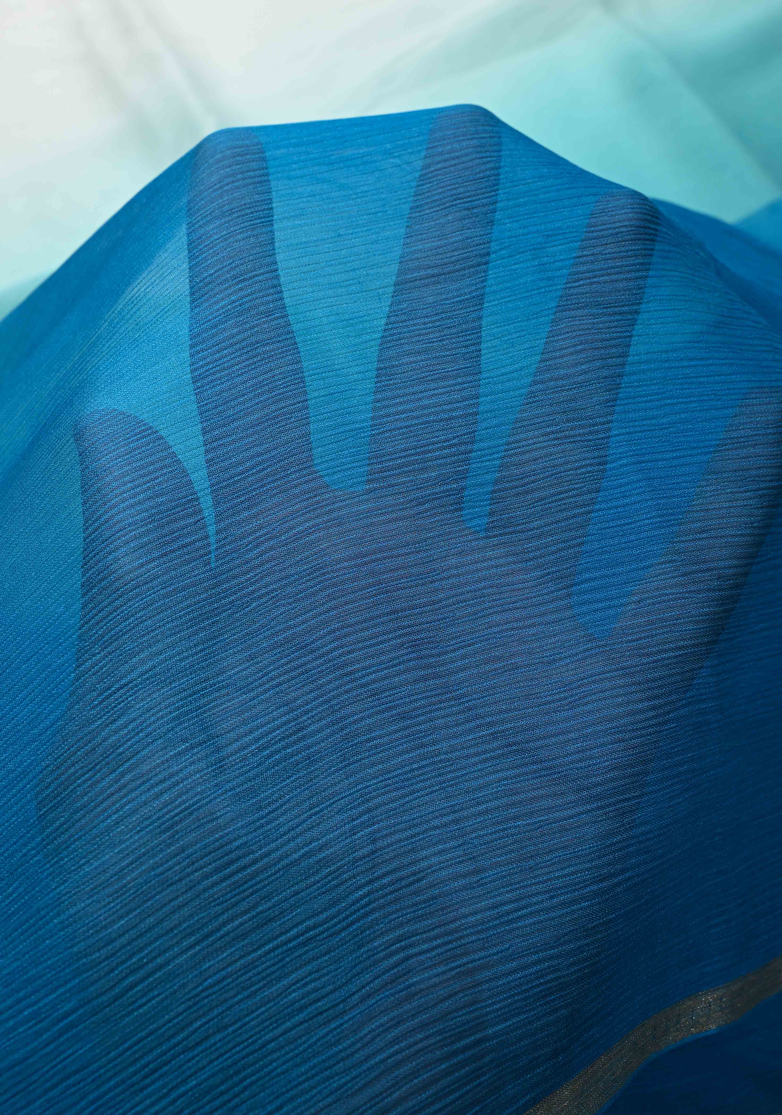 Bollywood style ombre pure chiffon Saree in Multicolor, No Blouse Piece | Shobitam