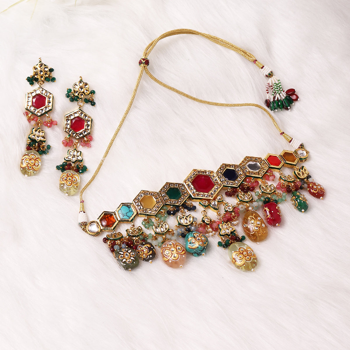 Antique Royal Kundan Bridal Jewellery Set | Shobitam