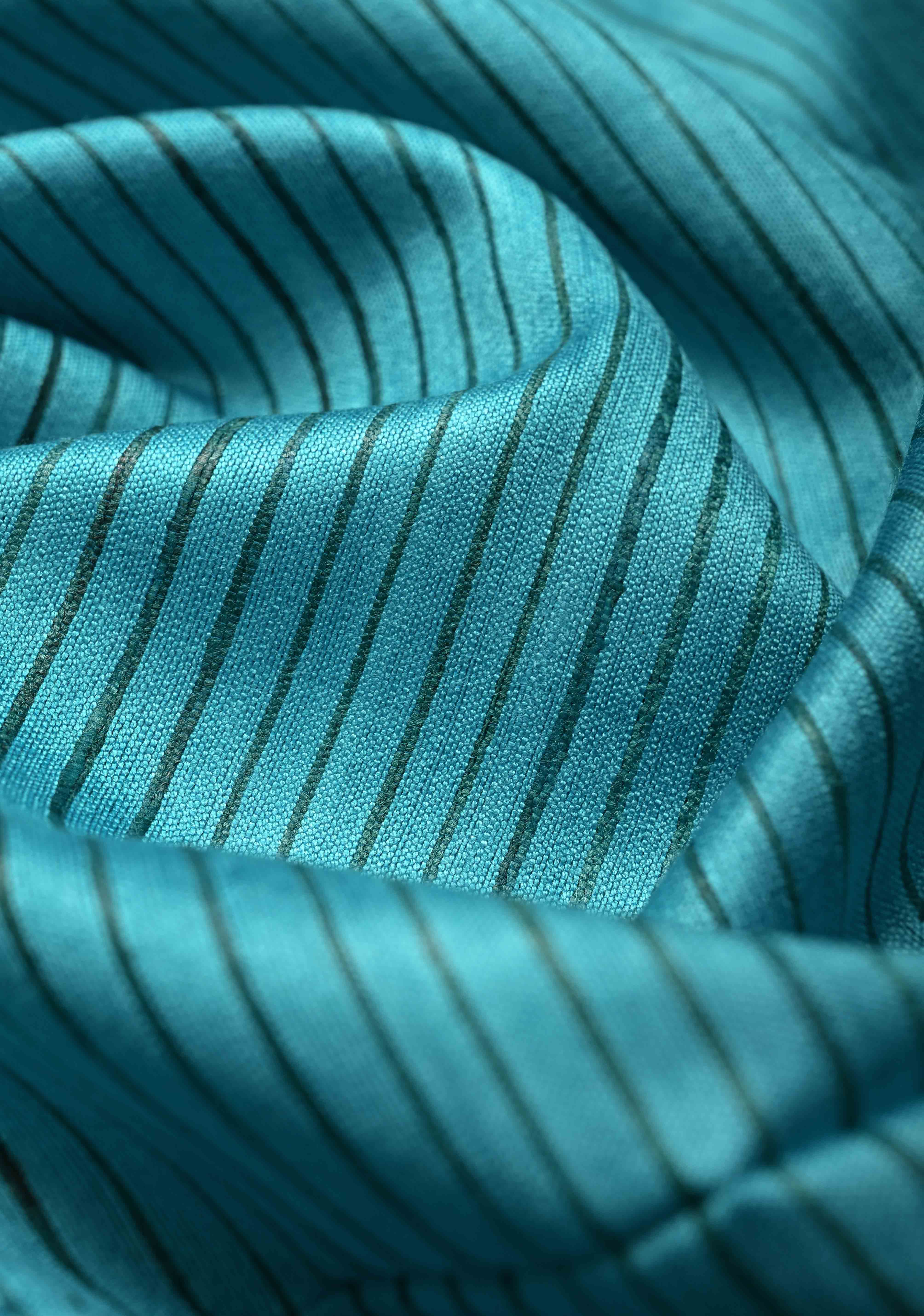 Turquoise Handloom Tussar Silk Saree With Muted Zari Border and Panel Pallu | SILK MARK CERTIFIED | Shobitam