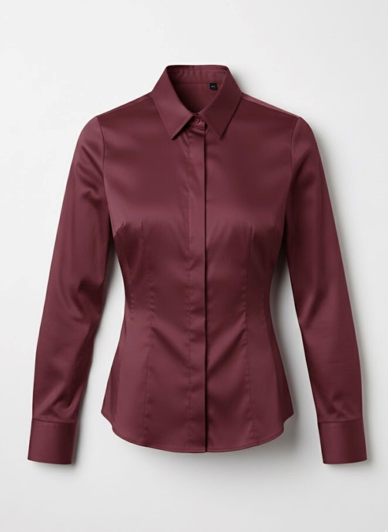 Tailored Satin-Finish  Fitted Shirt for Effortless Elegance