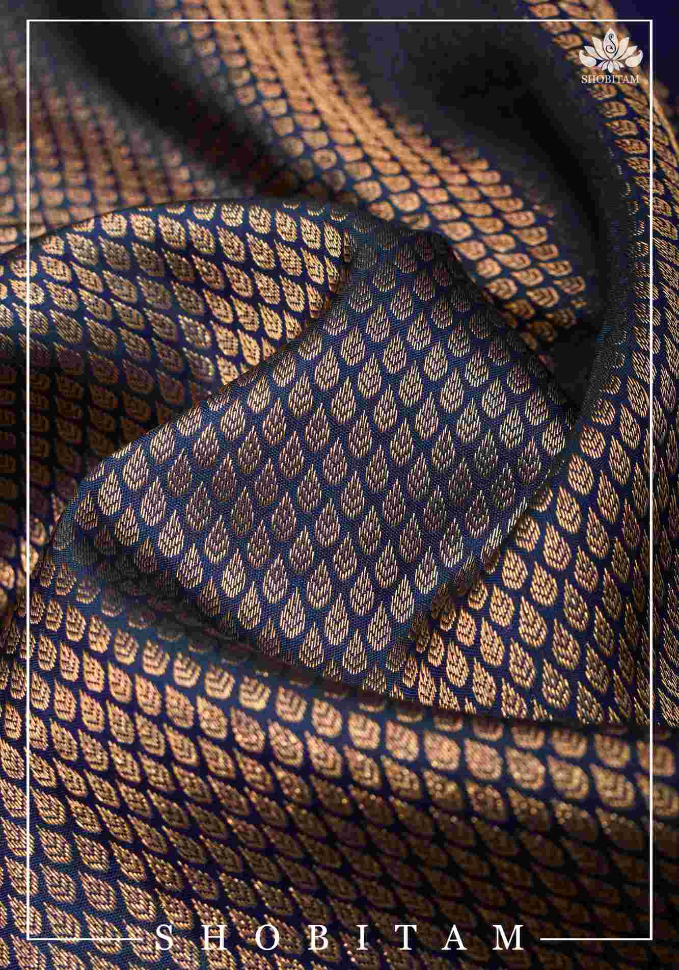 Exquisite Celebrity Special Brocade Gadwal Silk Saree in Prussian Blue gold with Wide Border | SILK MARK CERTIFIED Ready To Wear Saree