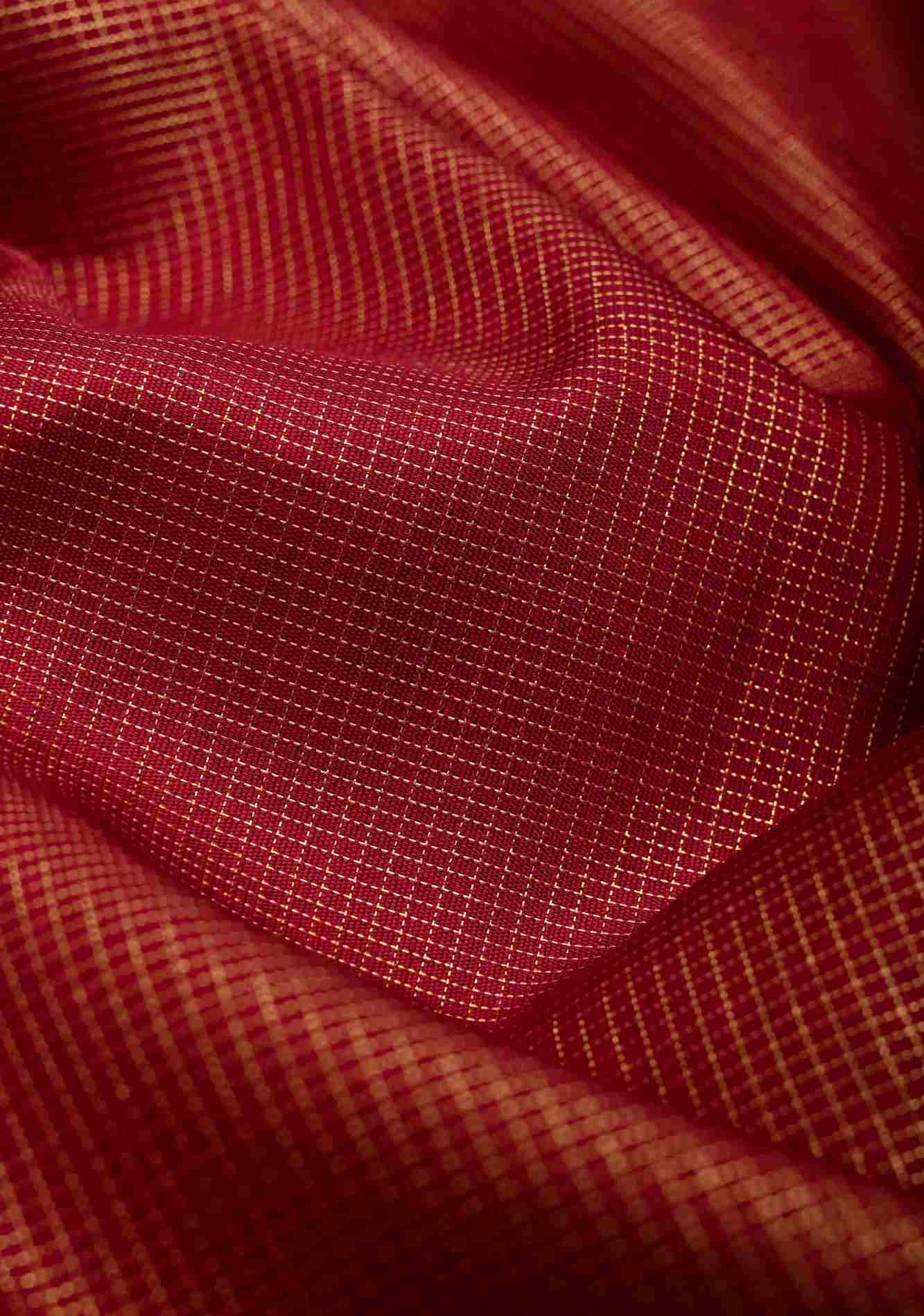 Stunning Brick Red Gadwal Silk Saree with Podi-Kattam Zari Checks and Wide Zari Border | SILK MARK CERTIFIED Ready To Wear Saree