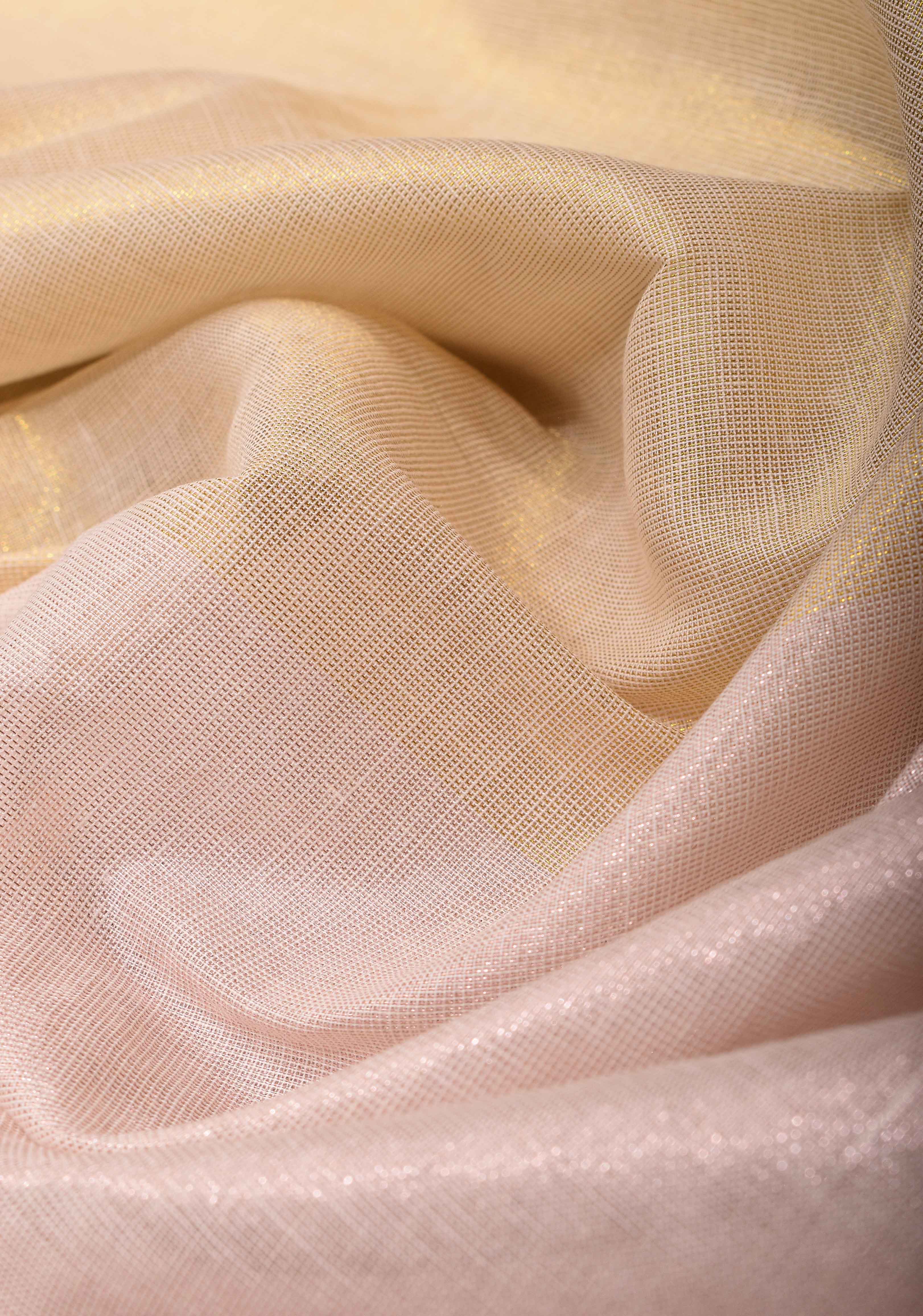Elegant Kerala Kasavu Half Tissue Saree in White and Gold – A Timeless Classic | Shobitam