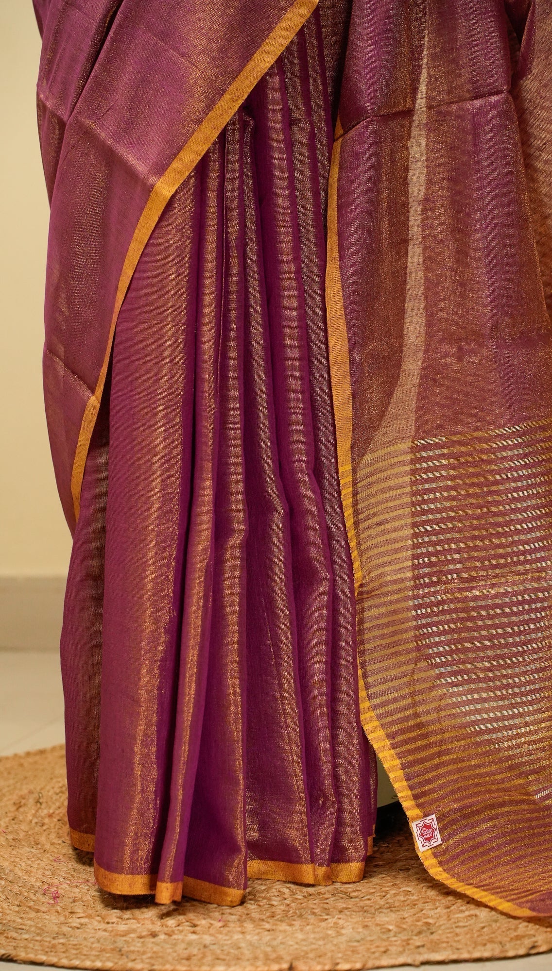 Mauve Tissue By Cotton Saree Mihira | SHOBITAM