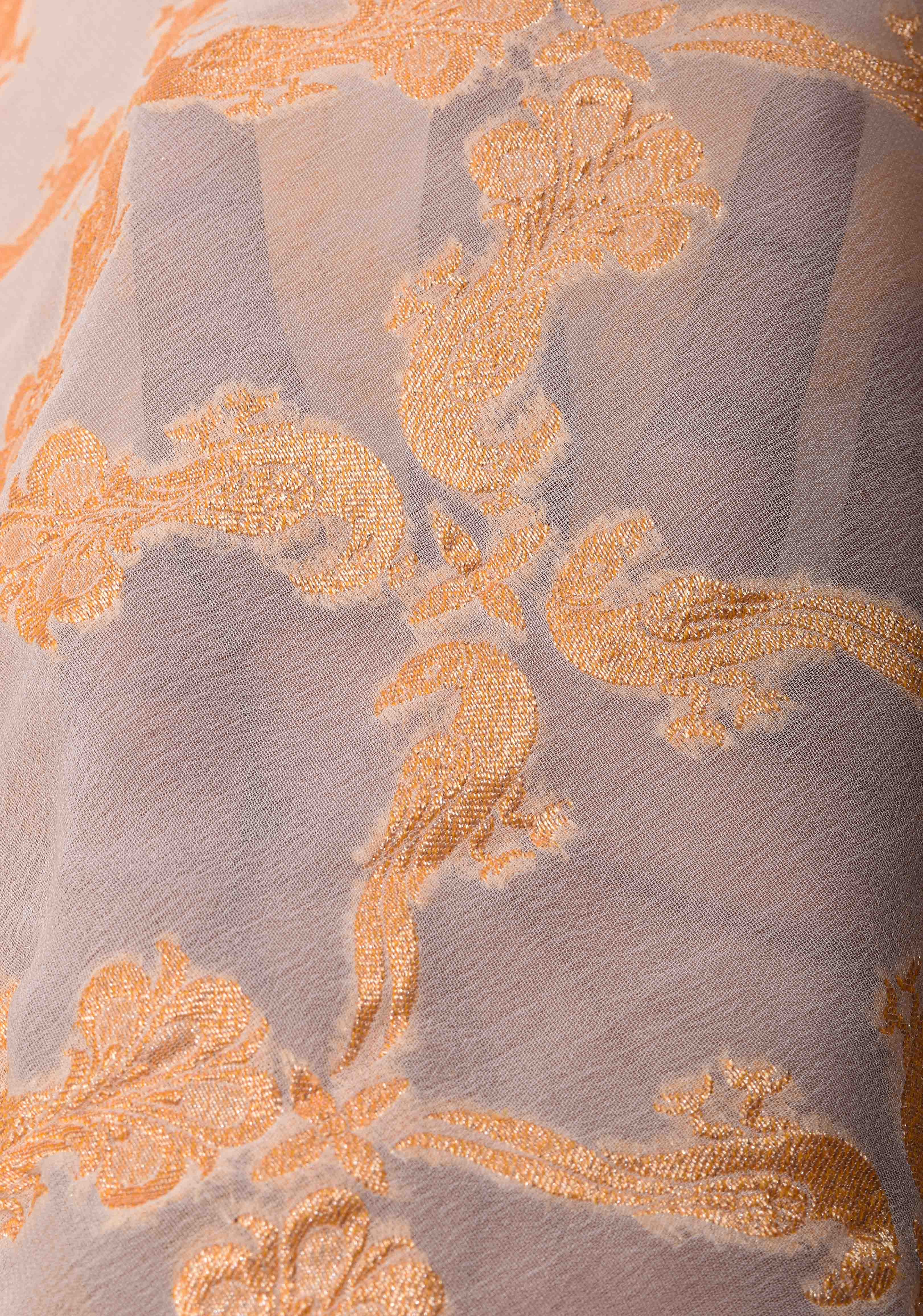 Vidya Balan White Banarasi Georgette Silk Saree with Shikaargah Jaal and Zari Border | SILK MARK CERTIFIED | Shobitam