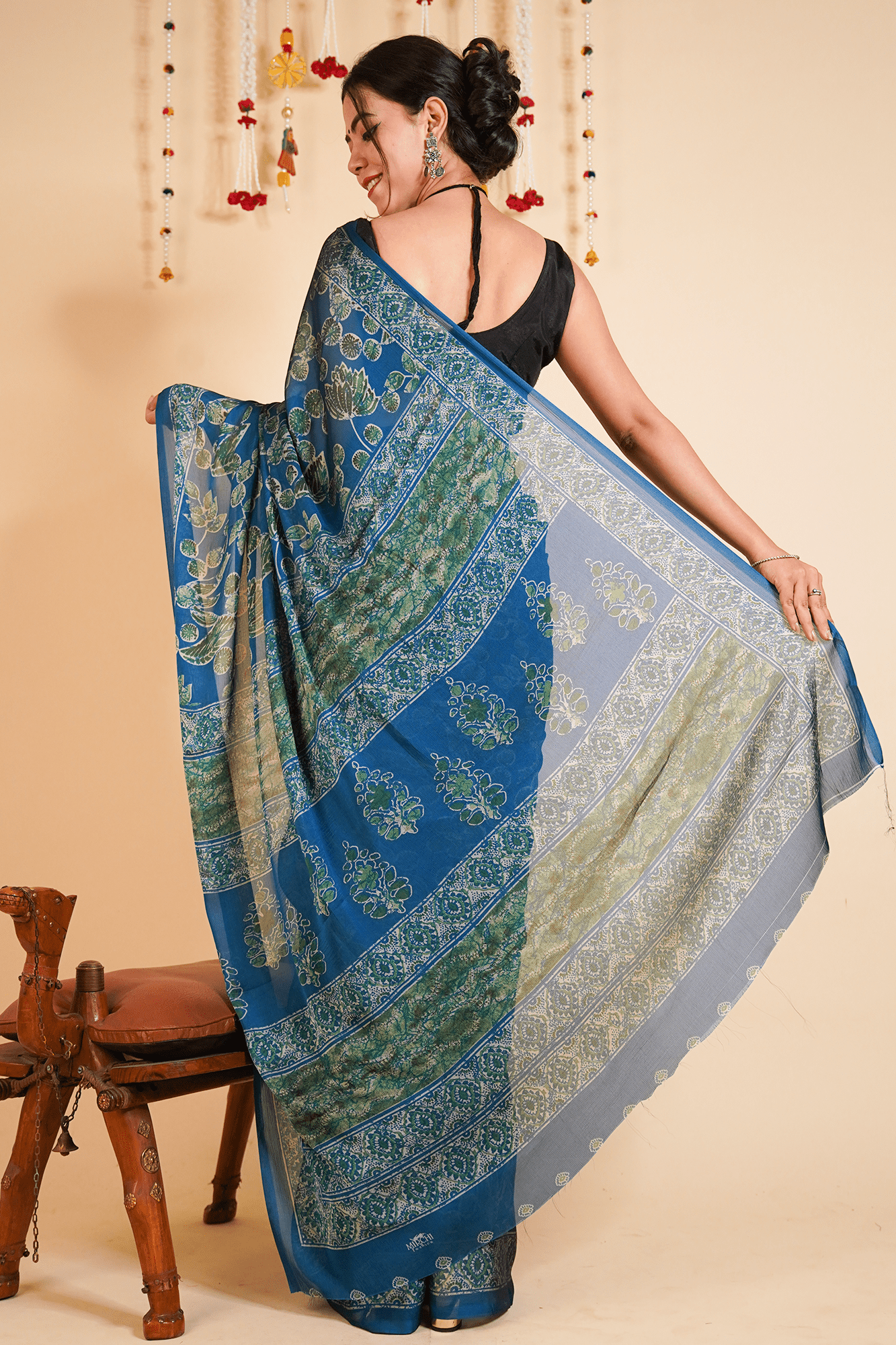 Ready To Wear Polly Chiffon Digital Floral Printed Wrap in 1 minute saree With Readymade Blouse - Isadora Life Online Shopping Store