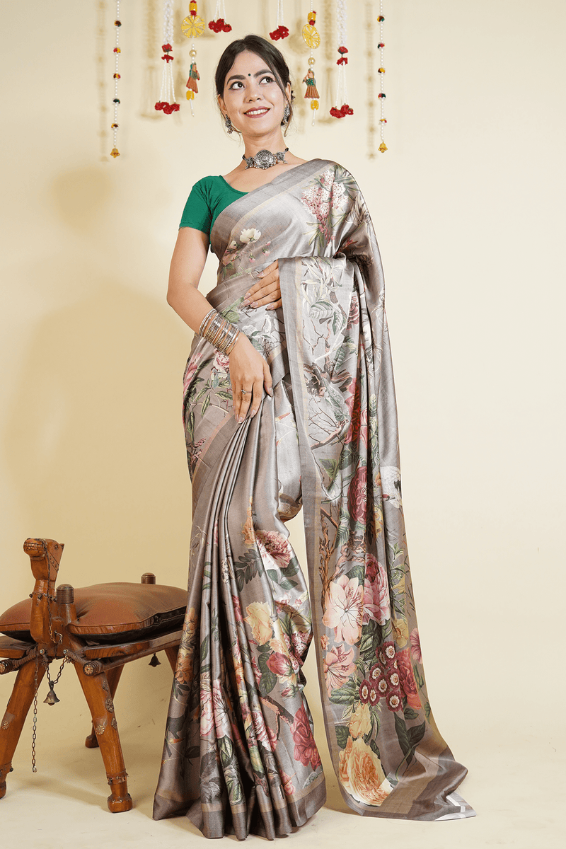Ready To Wear Crepe Gorgeous printed  Wrap in 1 minute saree With Readymade Blouse - Isadora Life Online Shopping Store