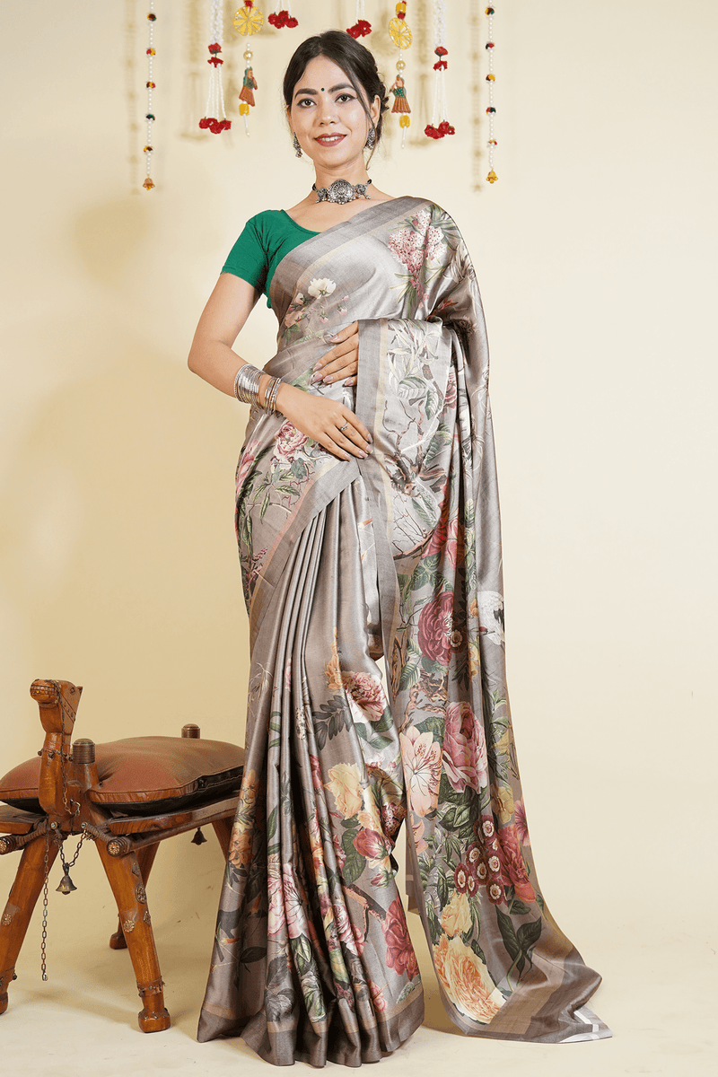 Ready To Wear Crepe Gorgeous printed  Wrap in 1 minute saree With Readymade Blouse - Isadora Life Online Shopping Store