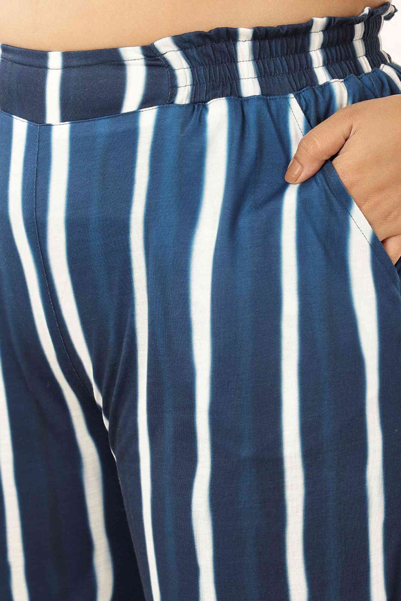 Plus Size Blue Ombre Kurta Coord Set in Soft Knitted Fabric, For Women | Made to Order