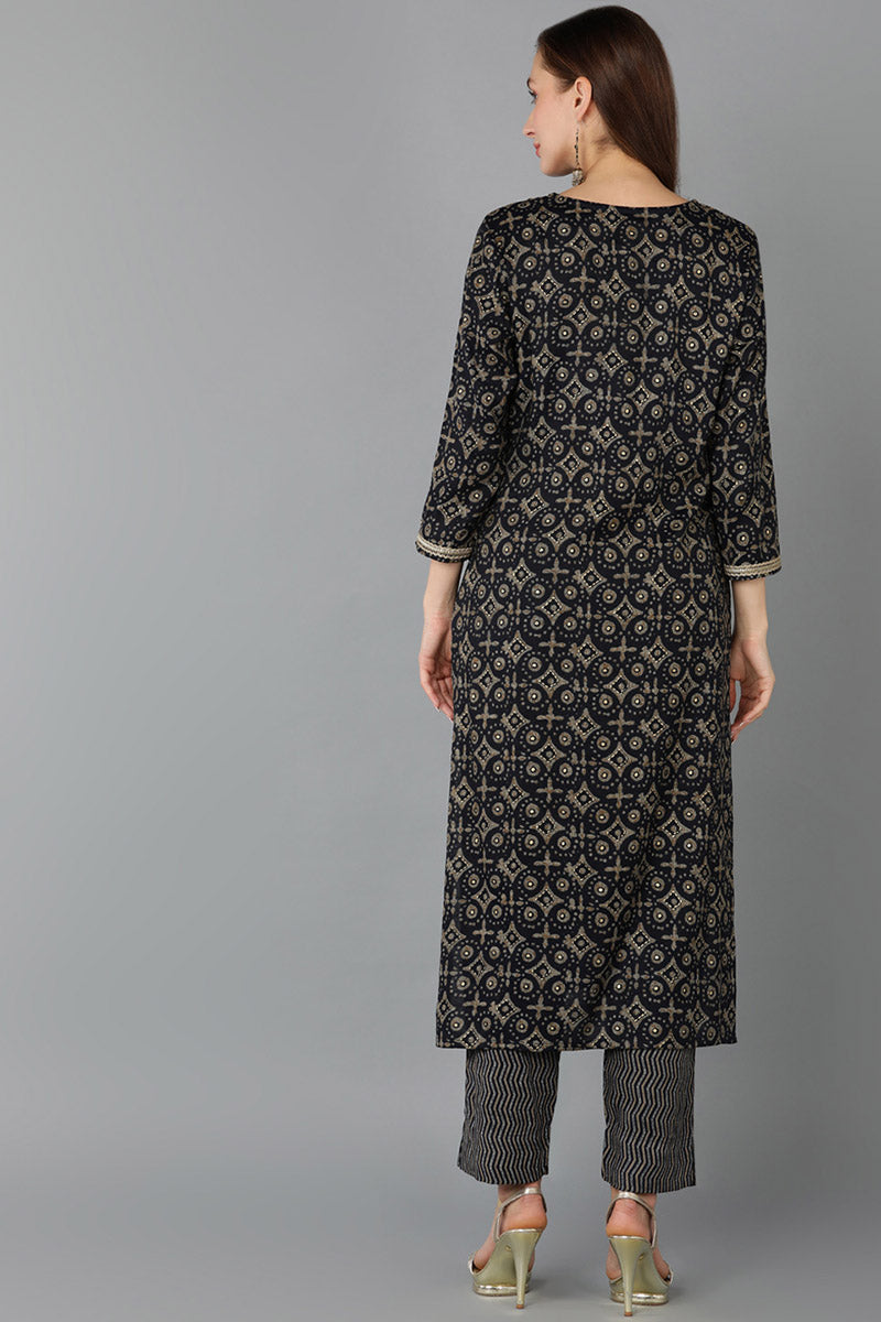 Teal Cotton Blend Straight Kurta | SHOBITAM