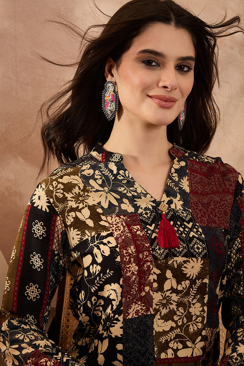 Multi Viscose Rayon Printed Straight Coord Sets | SHOBITAM