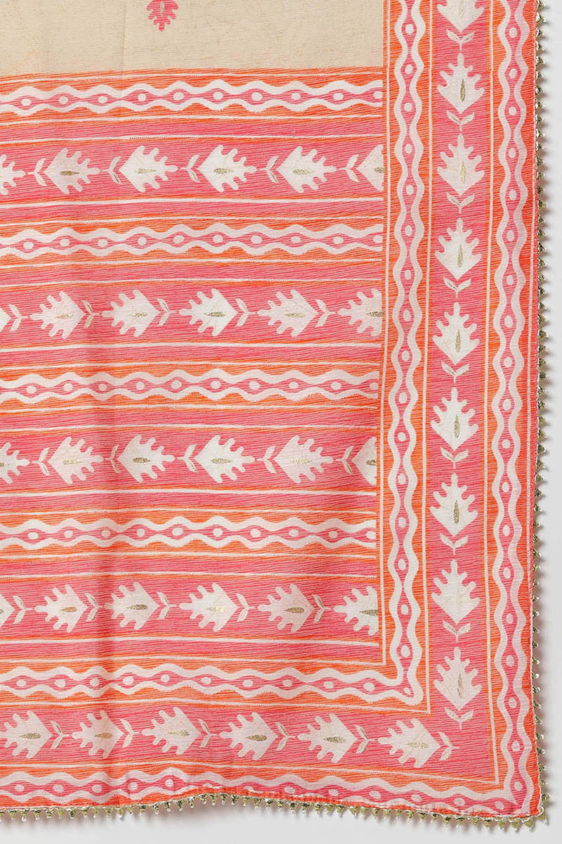 Cotton Printed Kurta Pant Dupatta Set  | SHOBITAM