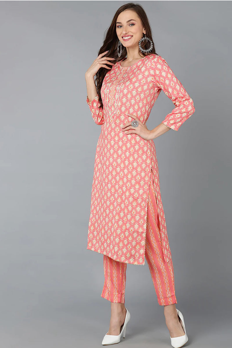Cotton Printed Kurta Pant Dupatta Set  | SHOBITAM